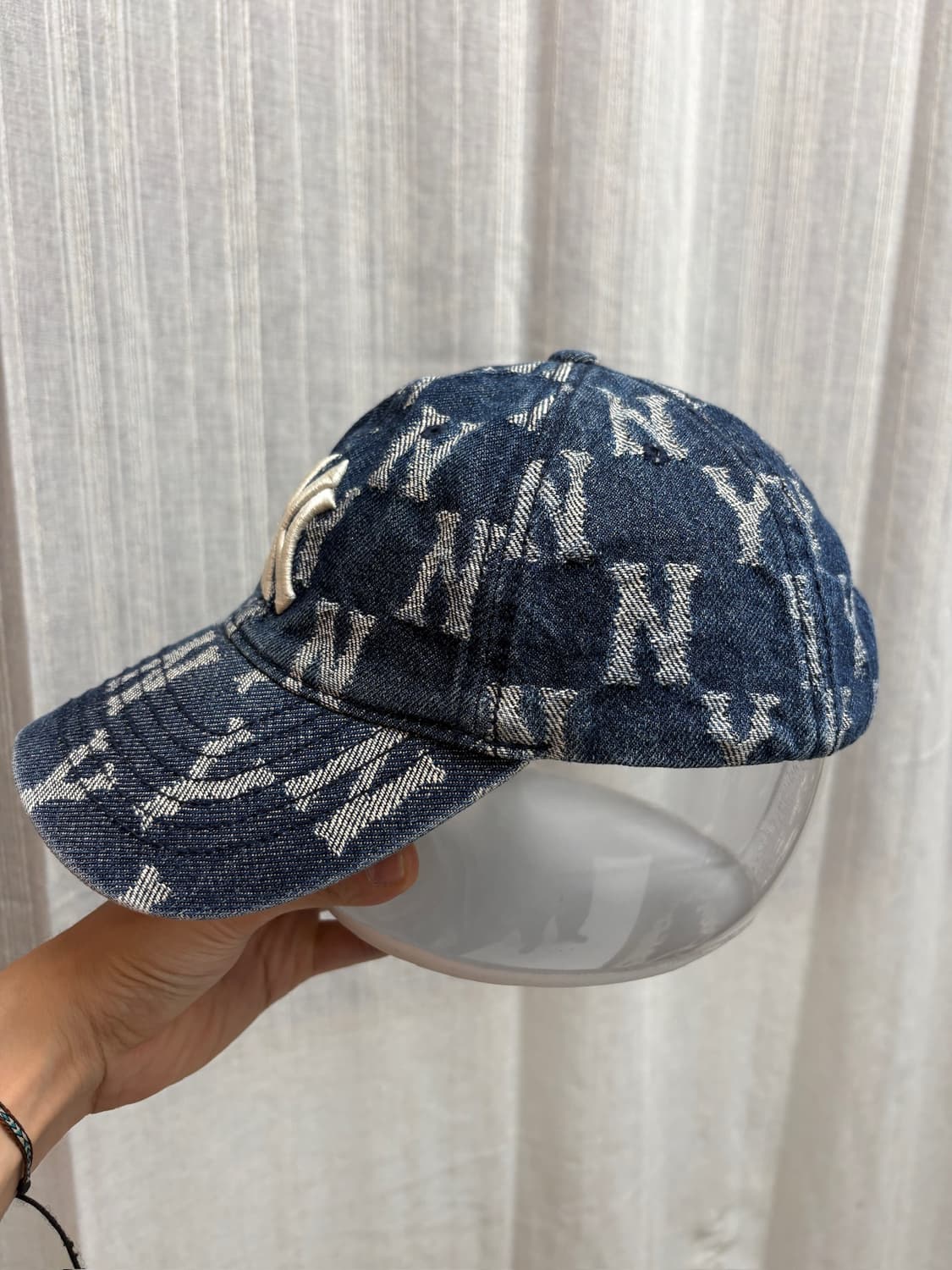 뉴에라 MLB NY 뉴욕양키스 모노그램 데님 볼캡 모자 상품이미지2