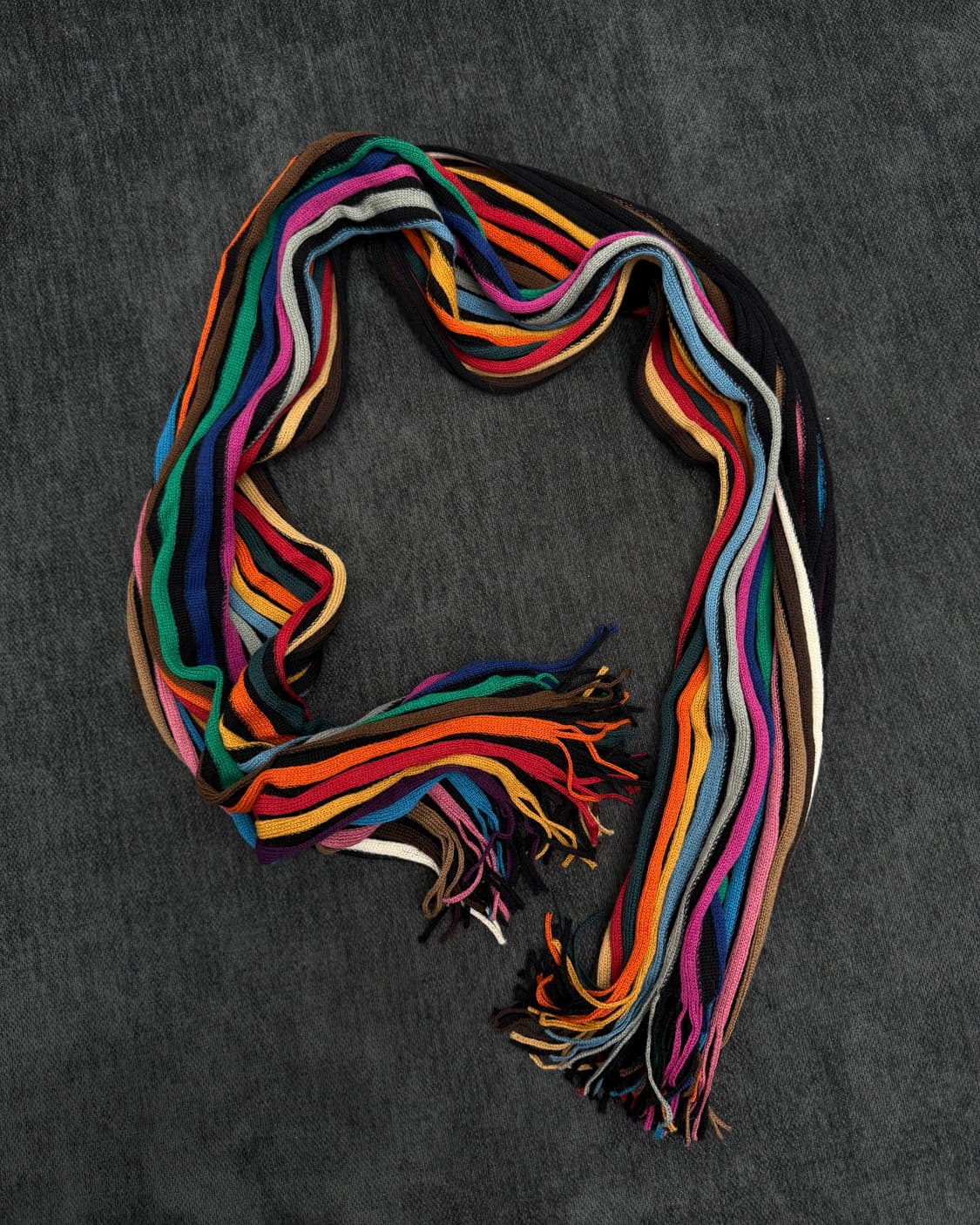 빈티지 멀티 스트라이프 니트 머플러 상품이미지1