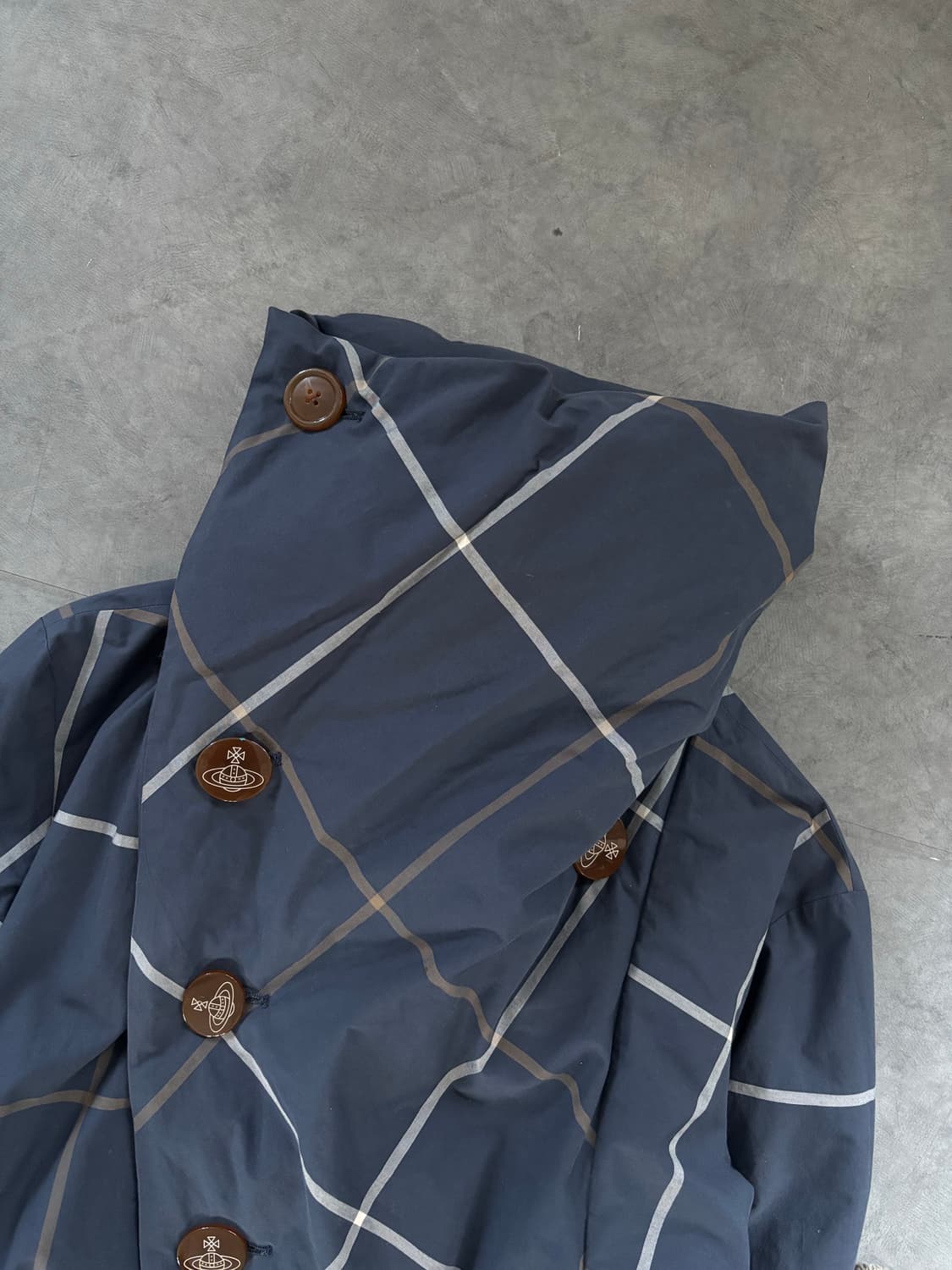 Vivienne Westwood 레드 라벨 블루 체크 리버시블 다운자켓 상품이미지4