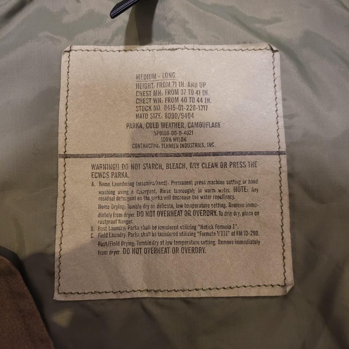 미군 고어텍스 파카 M  상품이미지7