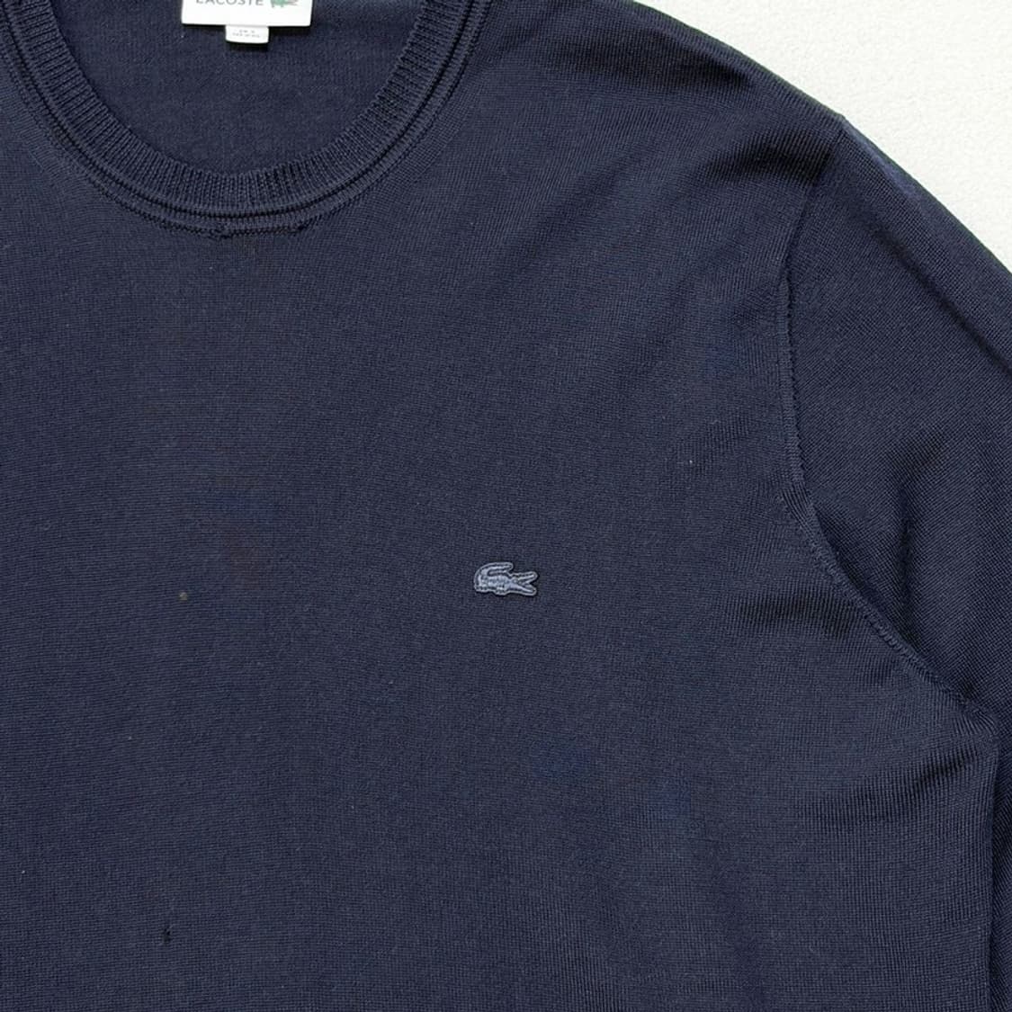LACOSTE 네이비 메리노울 크루넥 스웨터 XXL 상품이미지3