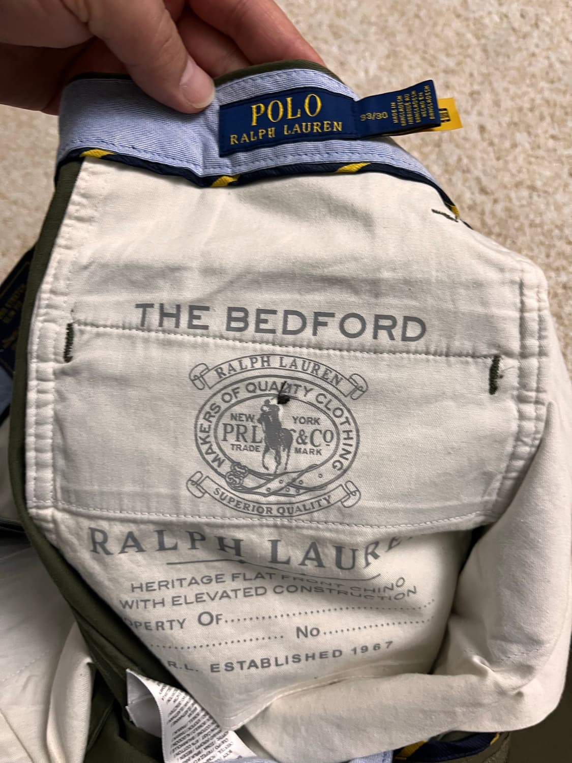 [미국직배송/새제품] 폴로 랄프 로렌 베드포드 스트레치 슬림핏 치노 그린 상품이미지7
