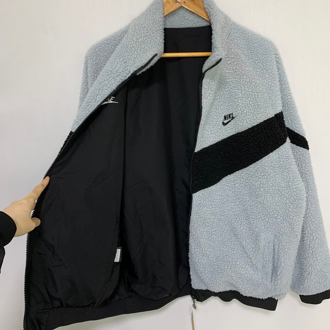 나이키 빈티지 빅 로고 후리스 플리스 자켓 스카이블루 남녀공용 상품이미지3