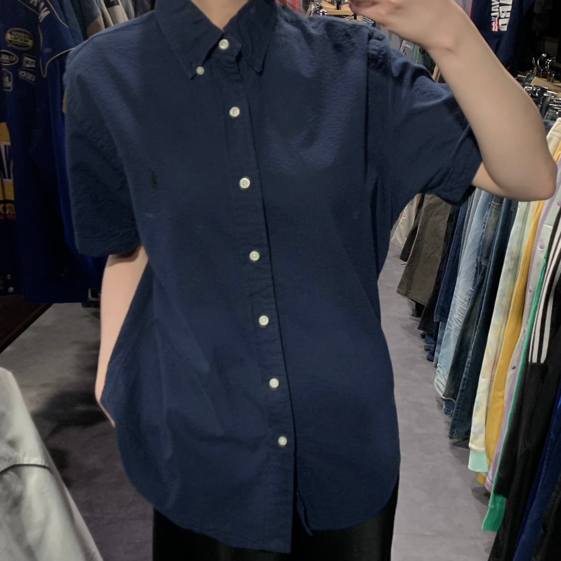 [IM] 폴로 랄프로렌 시어서커 반팔 셔츠 네이비 상품이미지3