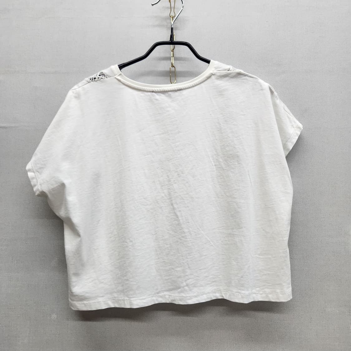 자라 ZARA 펀칭 자수 레이스 크롭 반소매 S(M) 상품이미지4