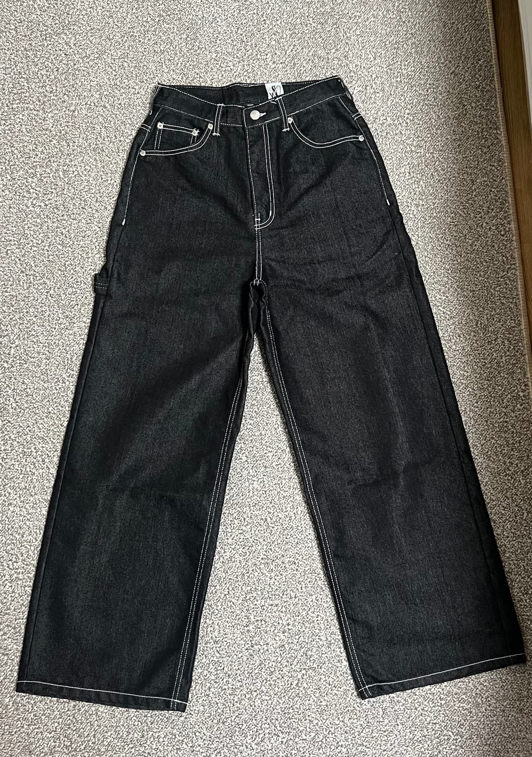 카시코 자수 논페이드 데님 팬츠 블랙 (26인치 수선) 상품이미지3