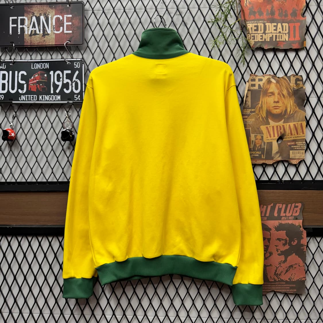 00s 아디다스 베켄바우어 트랙자켓 전면 레터링 로고 포인트 옐로 그린 상품이미지2