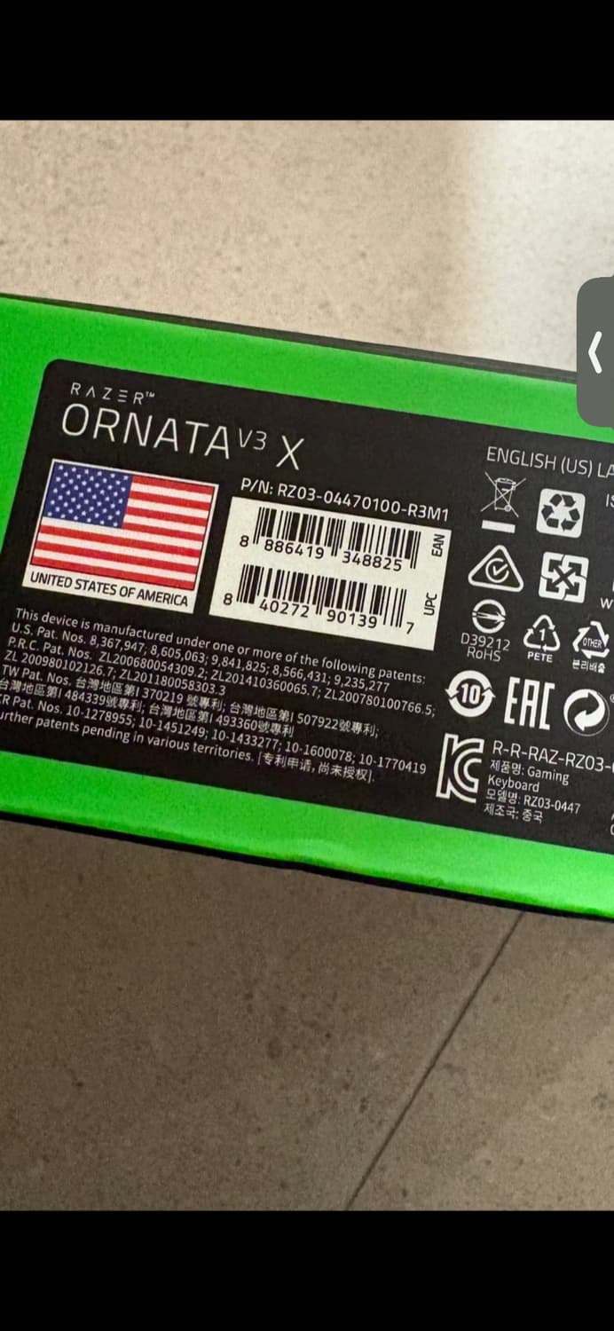 미사용 정품/ 레이저 Ornata V3 X 로우프로파일 게이밍 키보드 상품이미지5