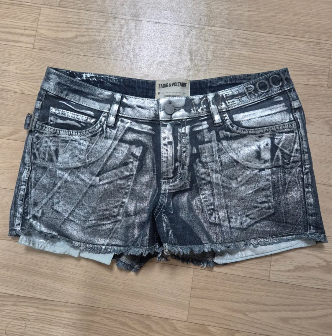 ZADIG&VOLTAIRE 실버 워싱 데님 숏팬츠 M 상품이미지2