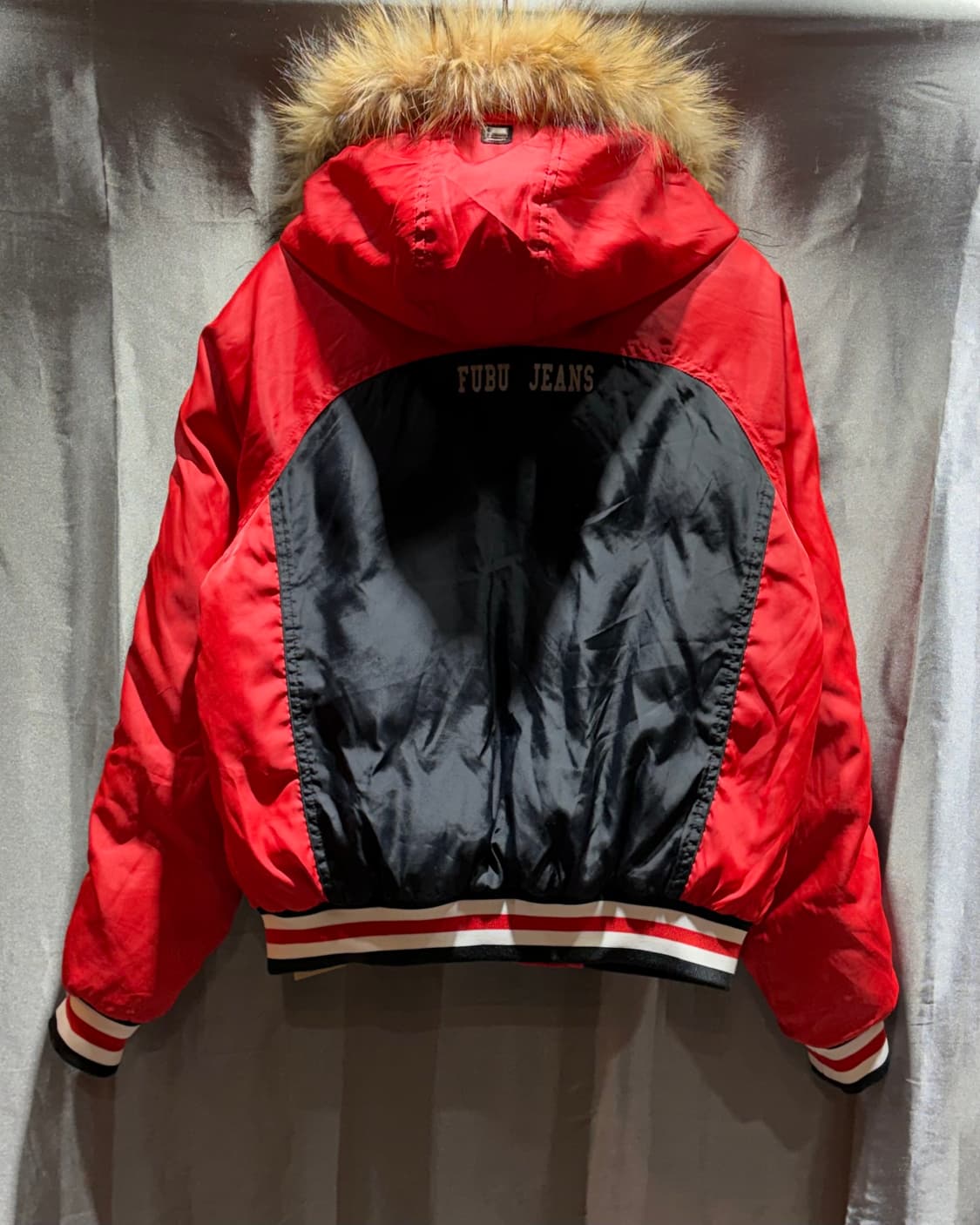 M FUBU 우먼스 스펠링 로고 라쿤 후드 패딩 상품이미지3