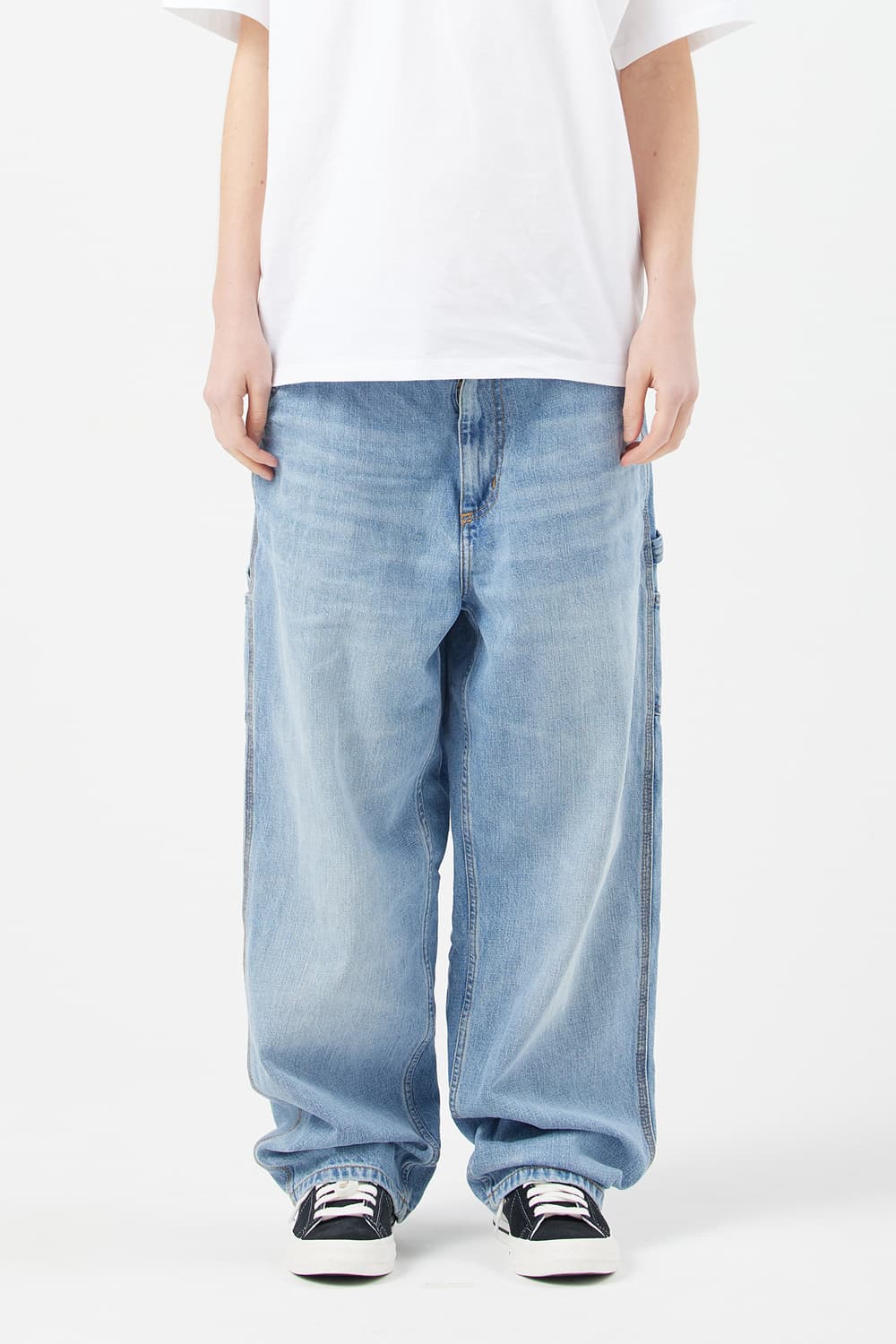 칼하트 여성 브랜든 싱글 니 팬츠 카마노 블루 버스트 워시드 상품이미지2