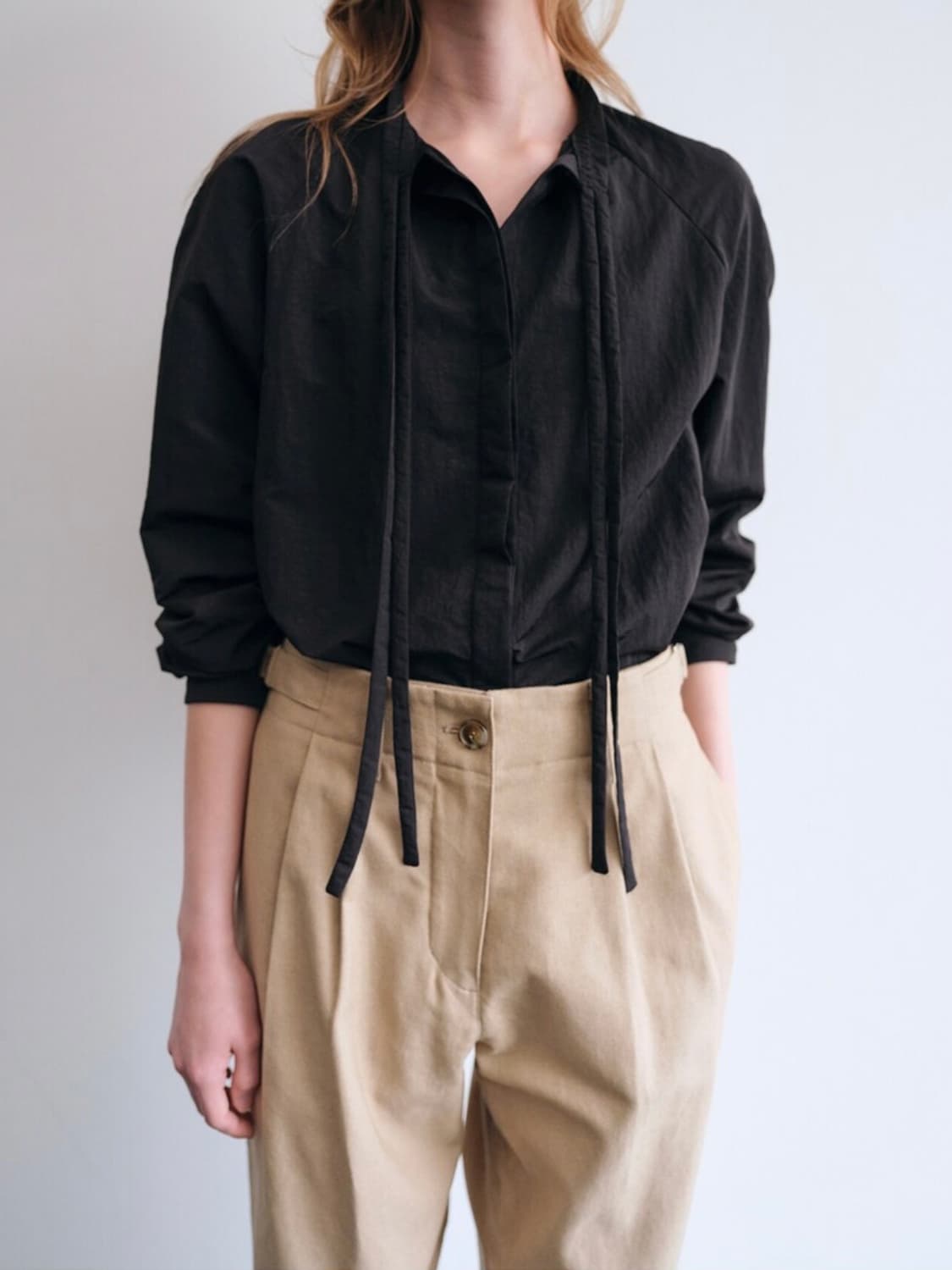 루누이 리본 타이 셔츠 상품이미지4