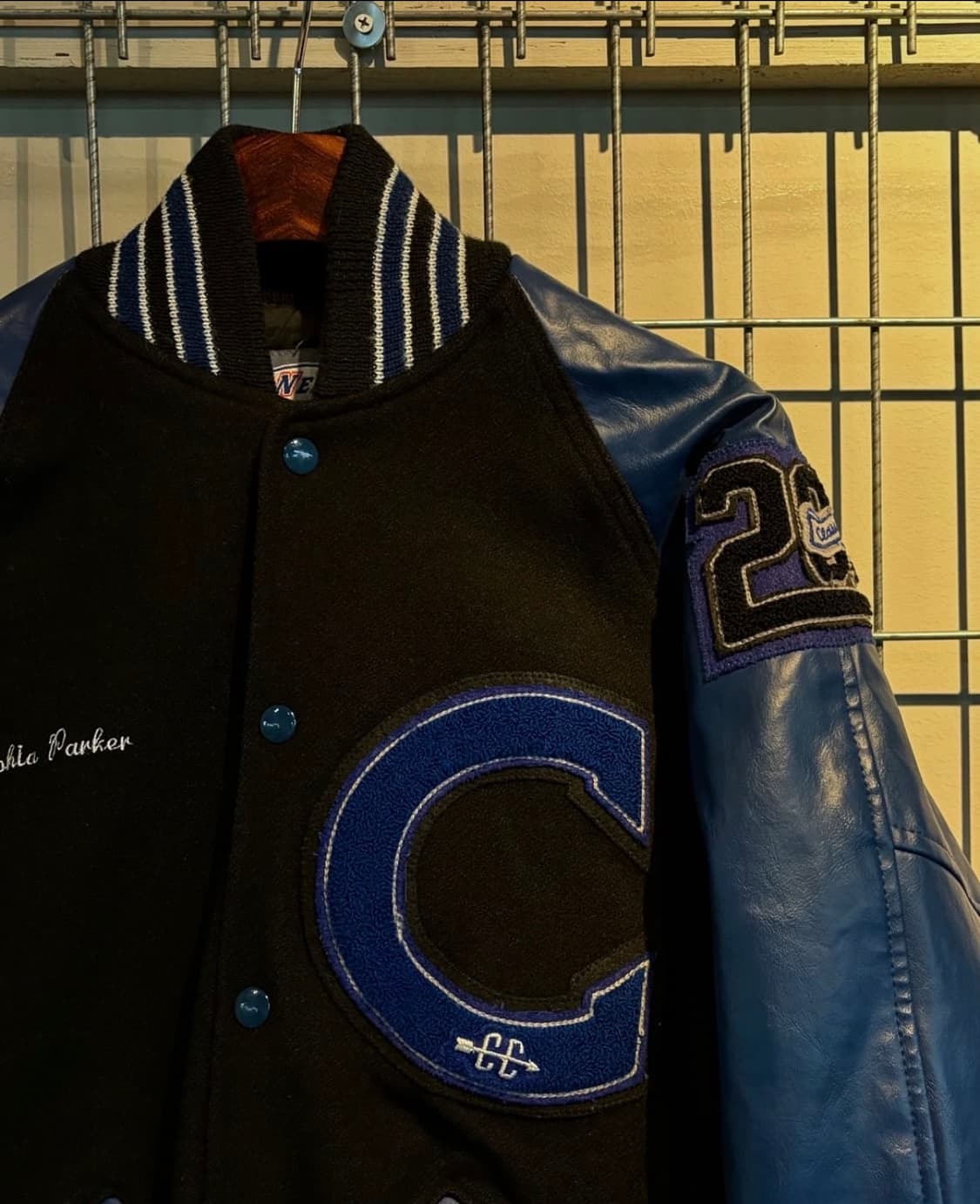 아메리칸 빈티지 울 양가죽 누빔 바시티 자켓 상품이미지2