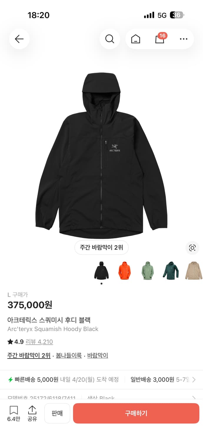 아크테릭스 스쿼미시 L 상품이미지1