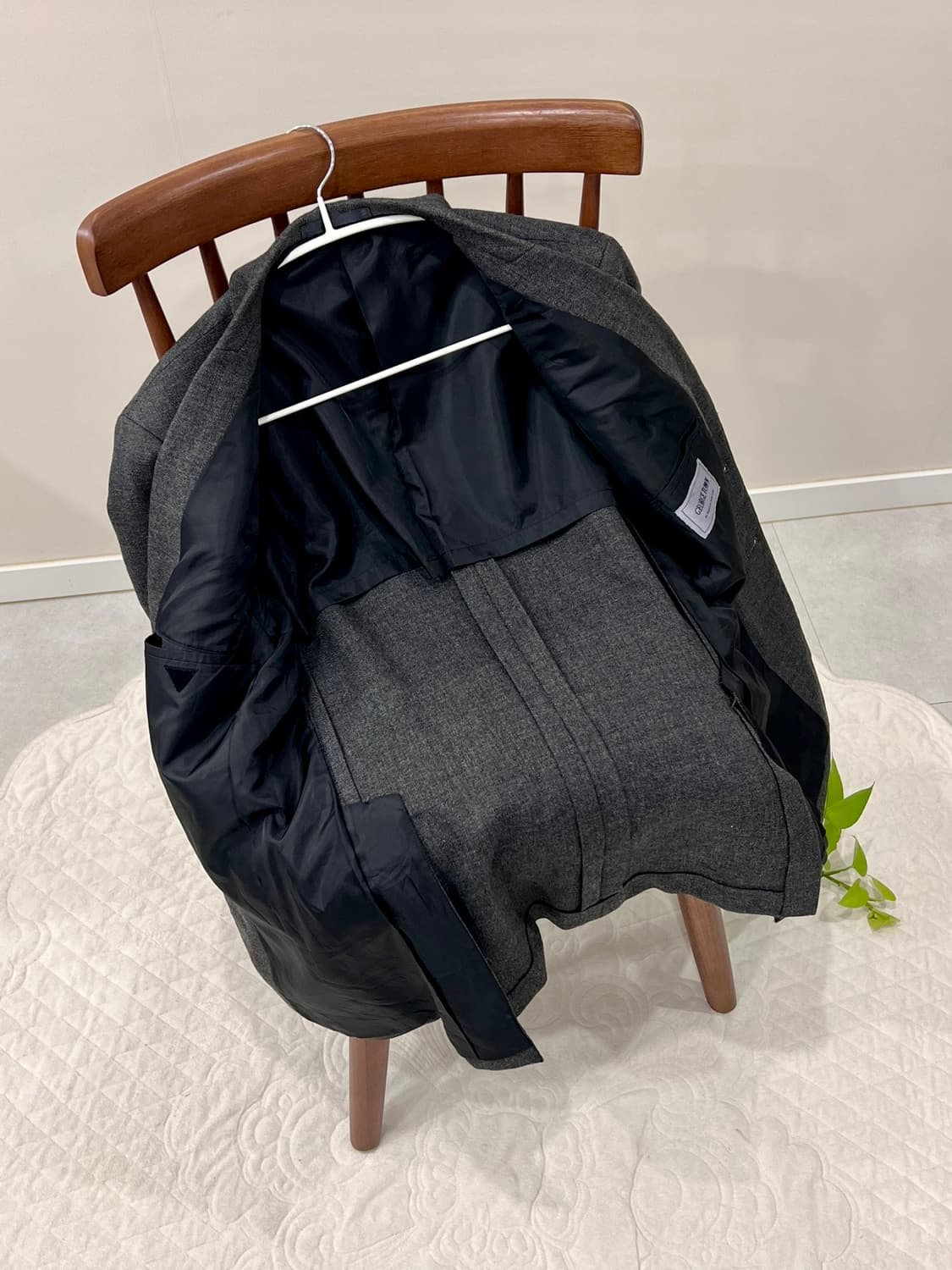 뉴울 100 금장 클래식 딥 그레이 자켓 상품이미지8