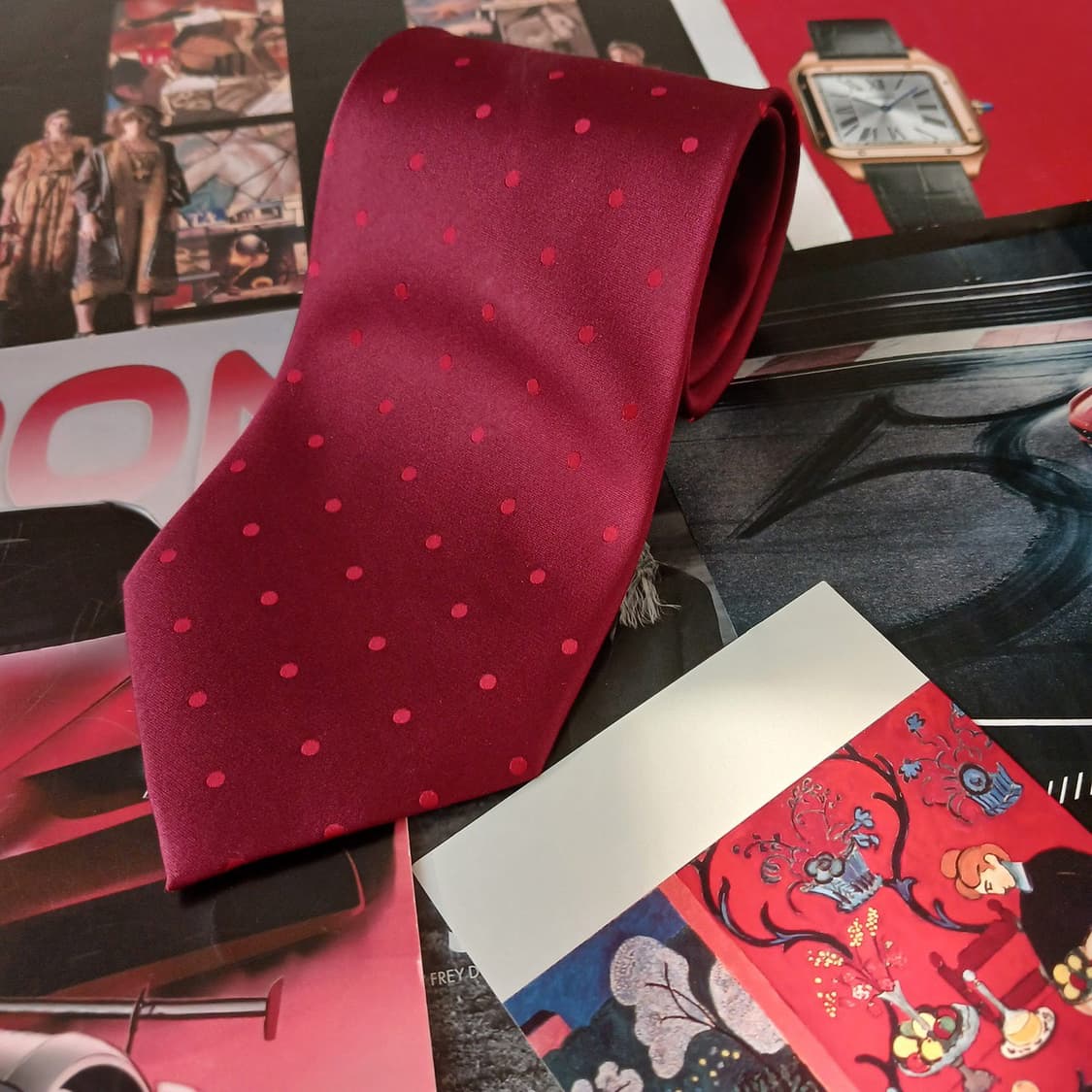 밀라숀 실크 레드 도트 넥타이 9.7cm A등급 A19093
 상품이미지2