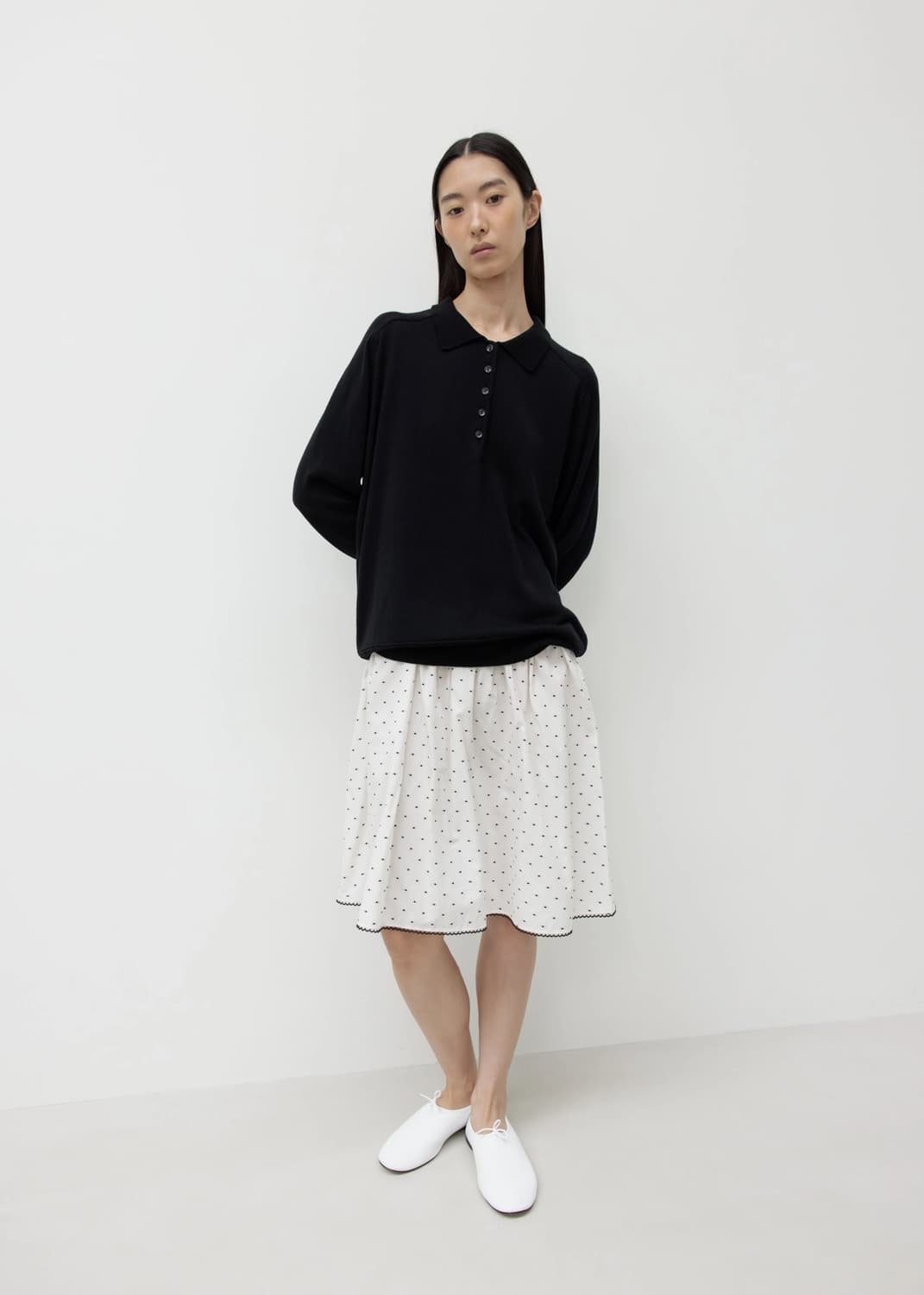 GBH 26SS WOOL SILK POLO KNIT / BLACK 상품이미지2