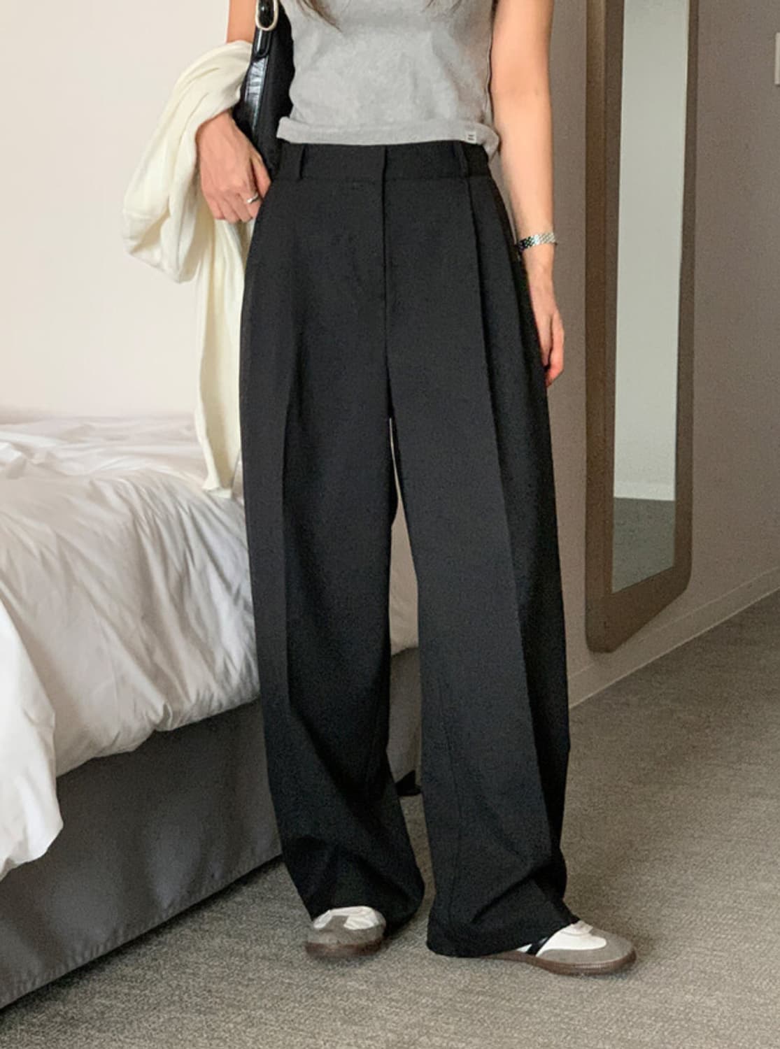 (택O) 필링스 클래식 슬랙스 (s) (블랙) 상품이미지2