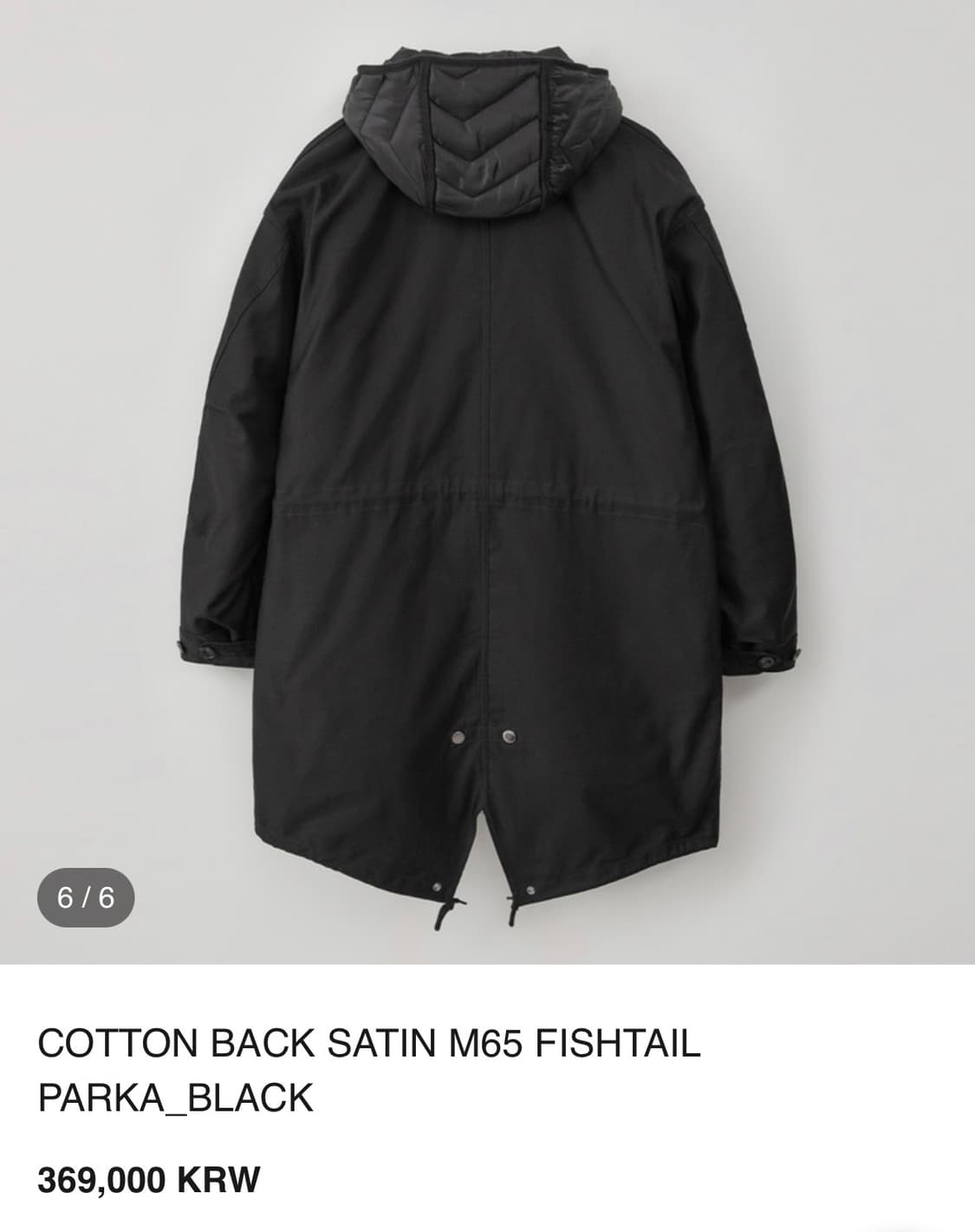 COTTON BACK SATIN M65 FISHTAIL PARKA 상품이미지3