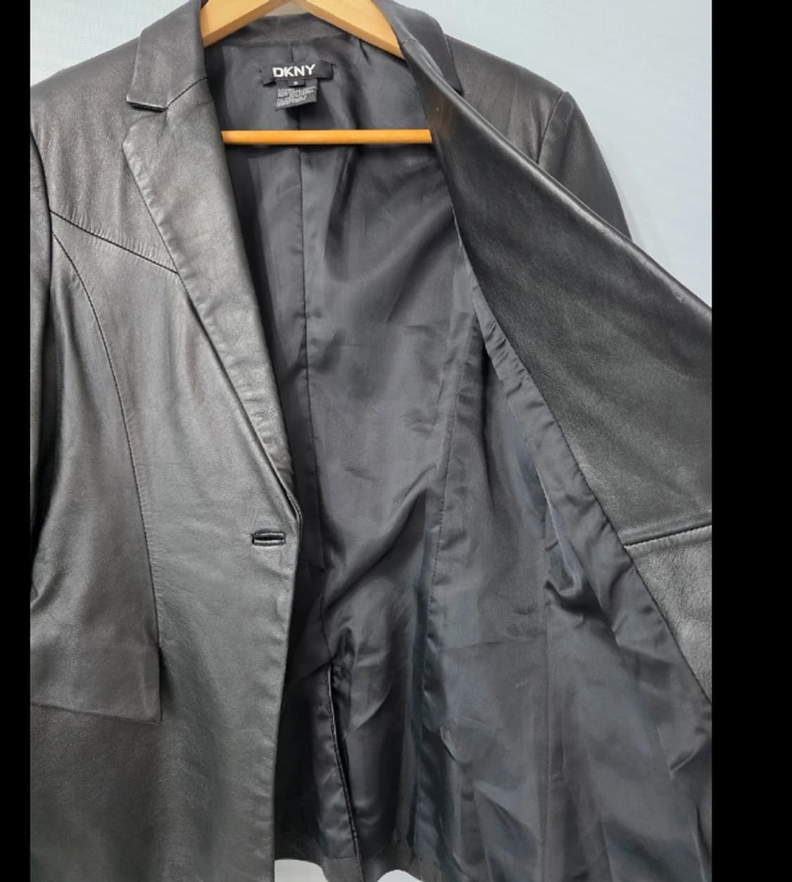 DKNY 블랙 가죽 자켓 ~55 상품이미지5
