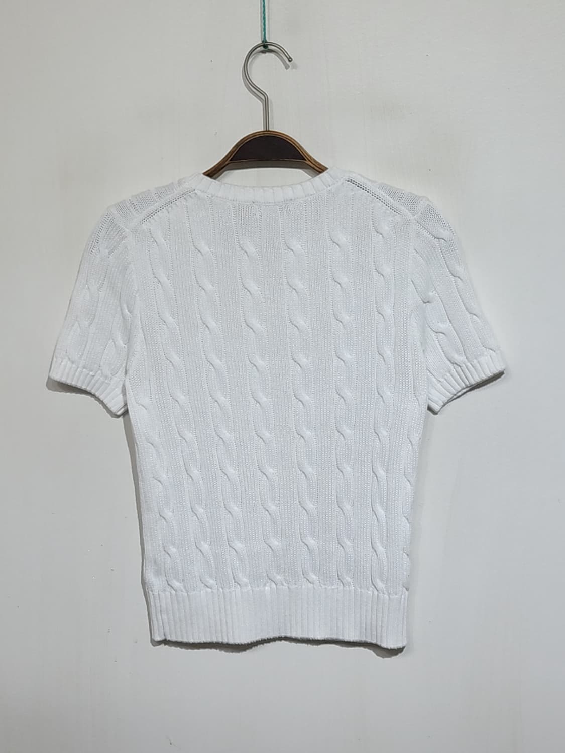 (S) 랄프로렌 폴로 꽈배기 반팔니트 화이트 케이블 스웨터  상품이미지7