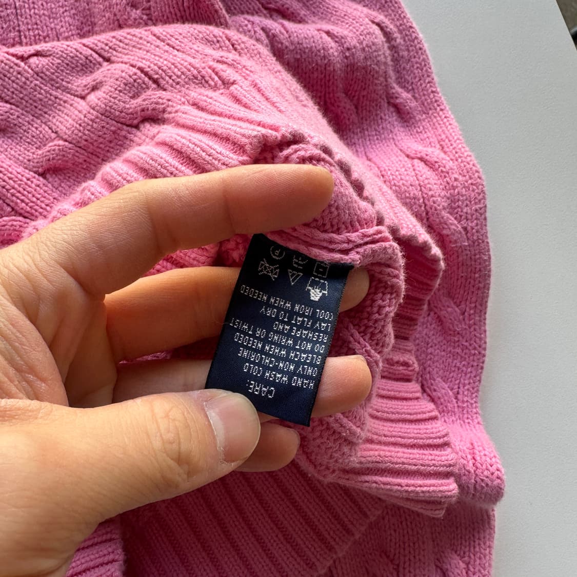 폴로 랄프로렌 피스텔 핑크 케이블 니트 상품이미지4