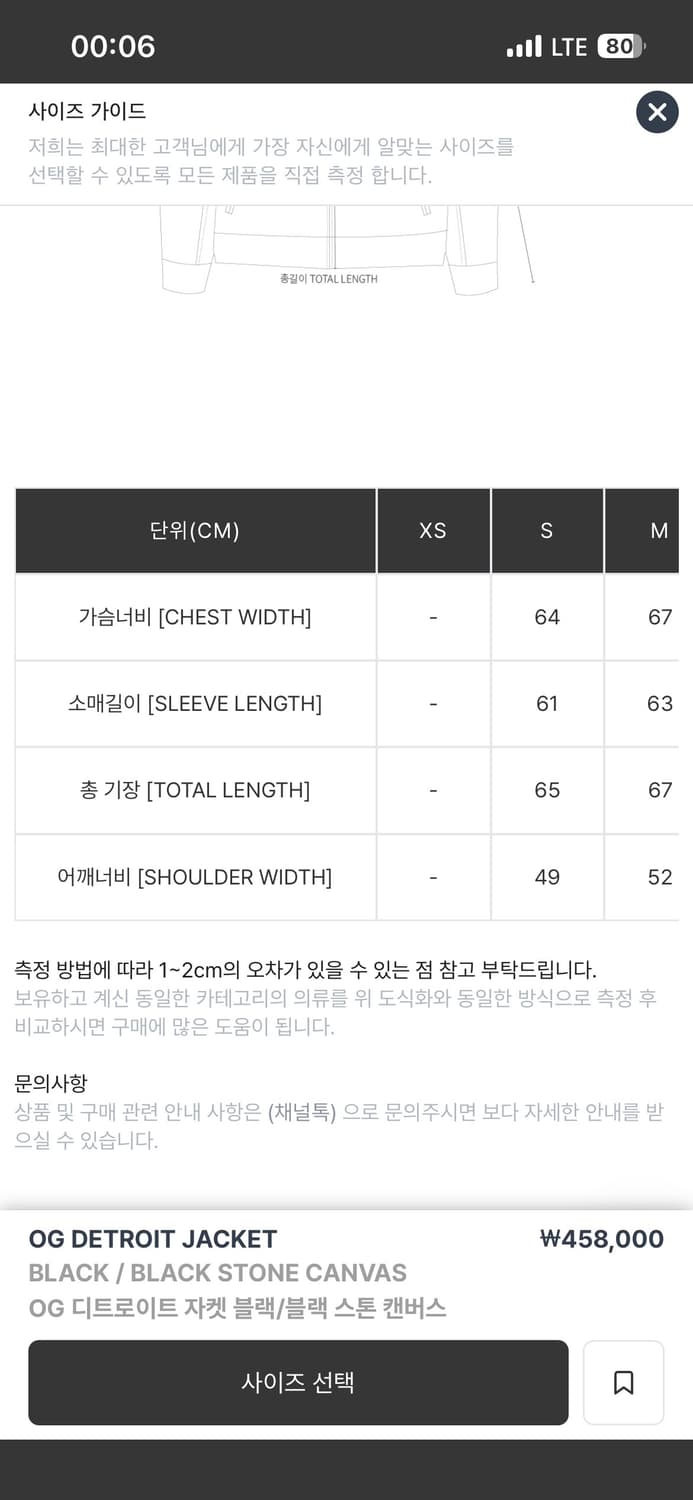 칼하트 OG디트로이드 자켓 XL 상품이미지3