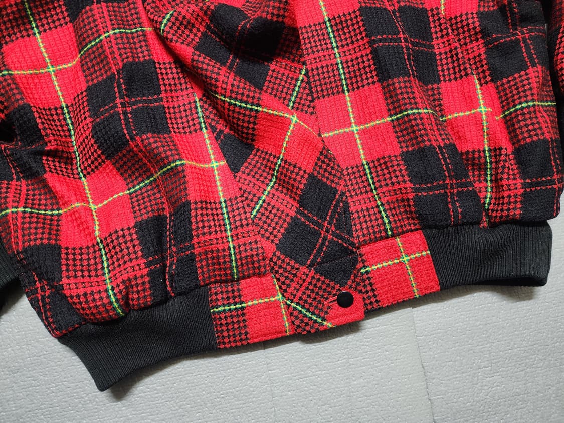 빈티지 GIVY 기비 레드 블랙 체크 울 블루종 자켓 상품이미지3
