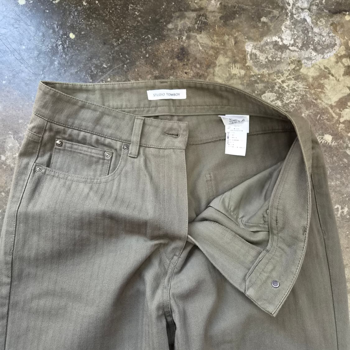 28) 스튜디오 톰보이 헤링본패턴 베이직팬츠 면바지 상품이미지4