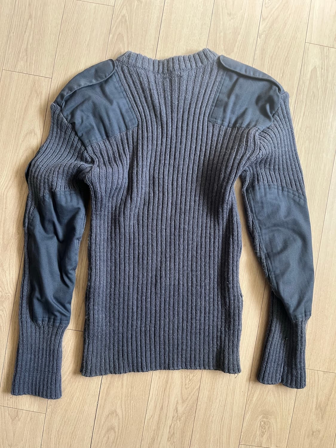 밀리터리 헤비 립 니트 블루 그레이 상품이미지2