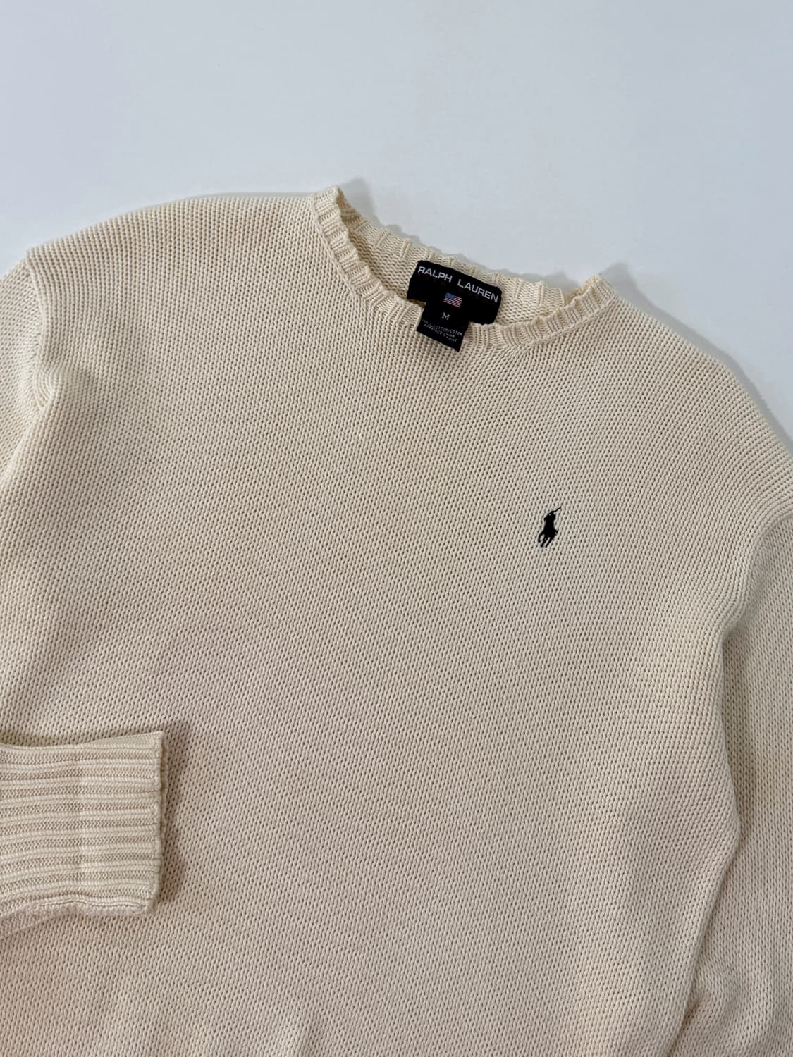 폴로 랄프로렌 90’s 루즈핏 아이보리 코튼 니트 상품이미지2