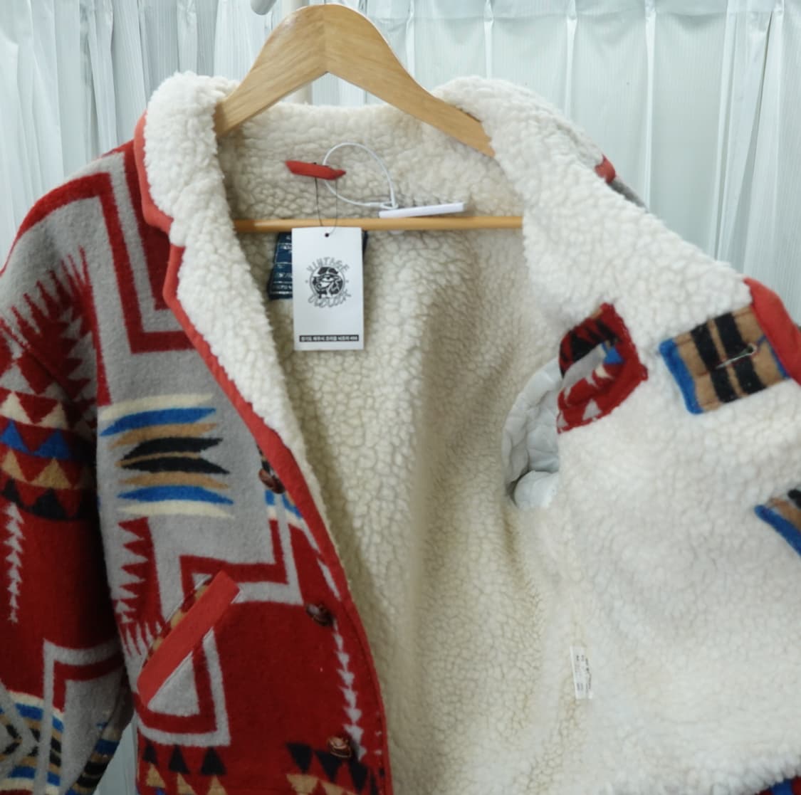 90s 일본 빈티지 아즈텍 플리스 보아 자켓 1842 상품이미지5