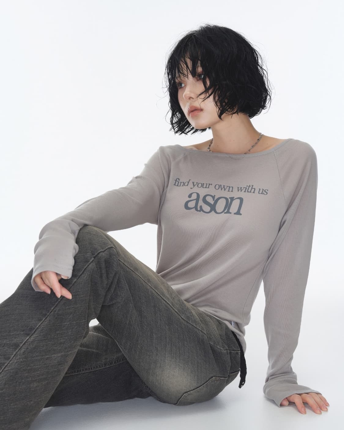 ASON LETTERING LONG SLEEVE / EARL GREY 상품이미지8