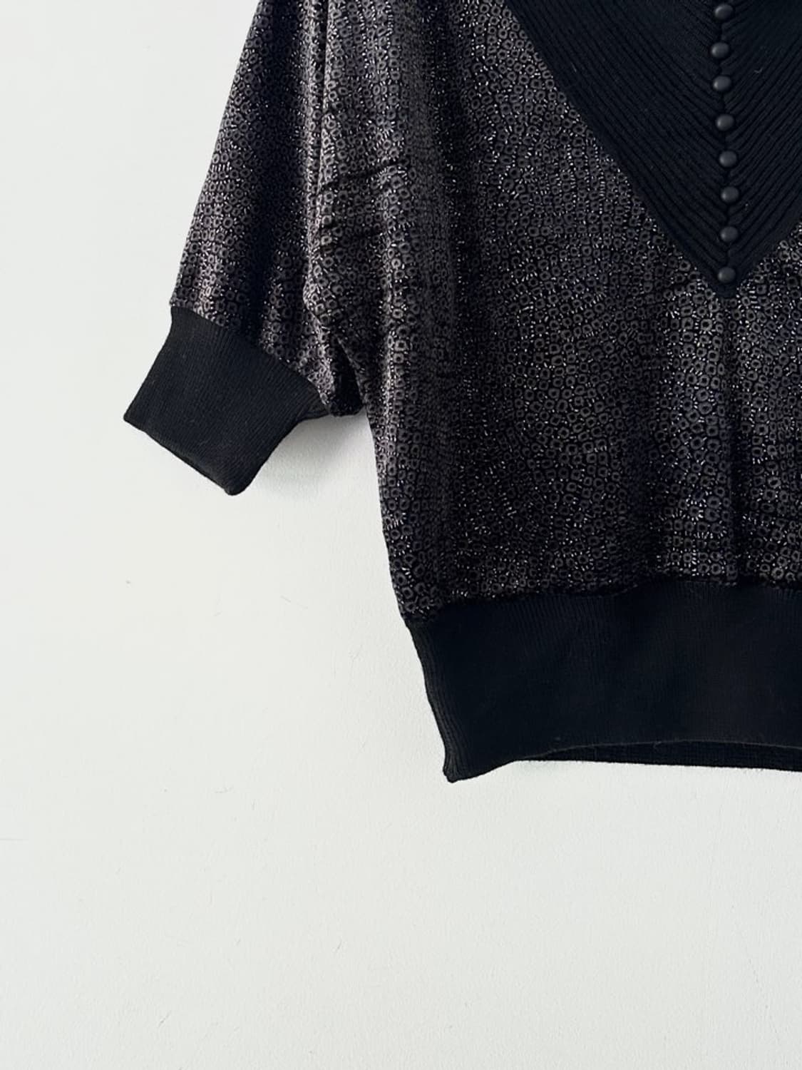 Lush circle velvet half knit / black 상품이미지2