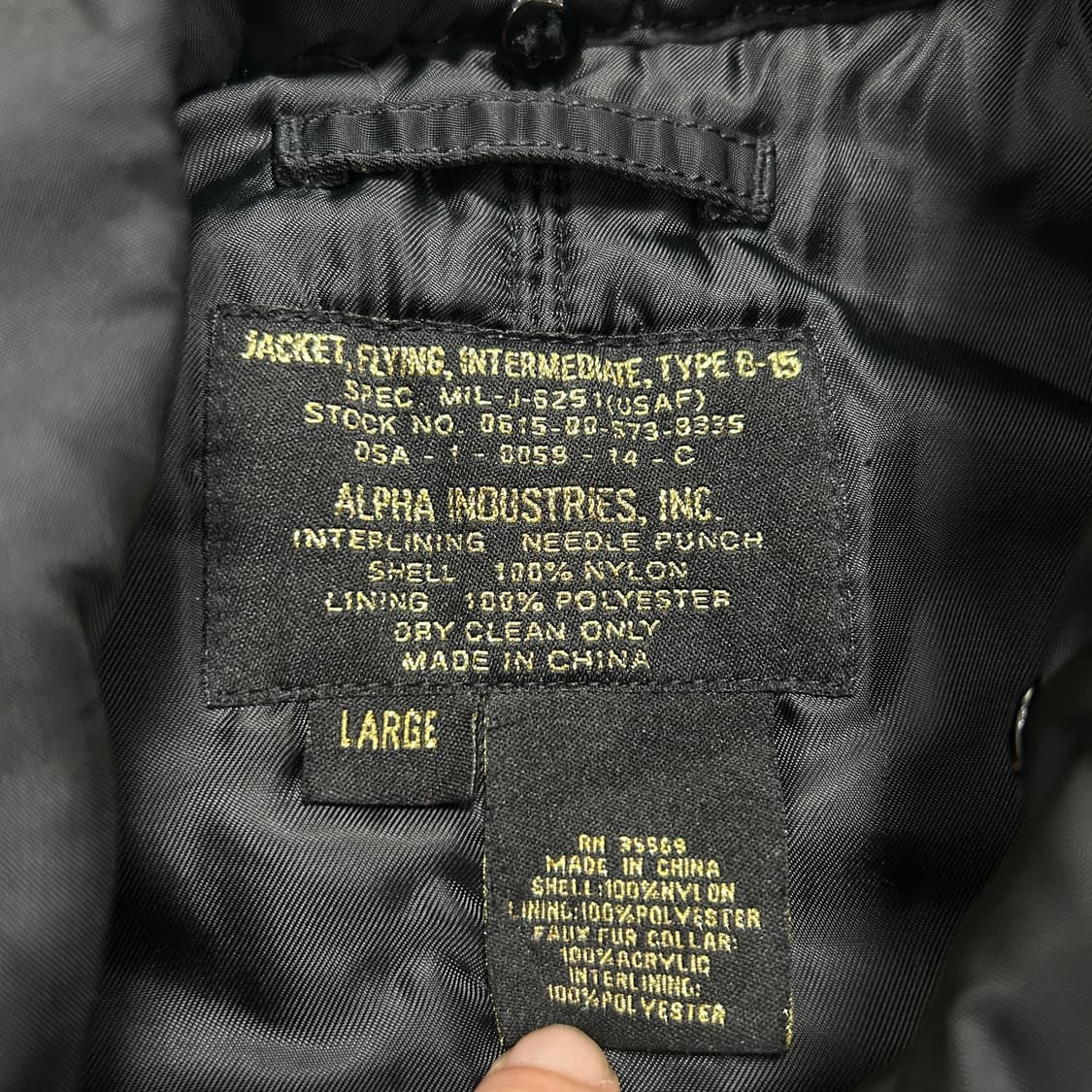 알파인더스트리 55주년 한정판 B-15 자켓(L) 상품이미지2