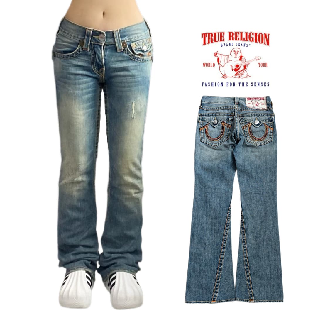 트루릴리전 Y2K 레인보우 조이 부츠컷 데님팬츠 상품이미지1