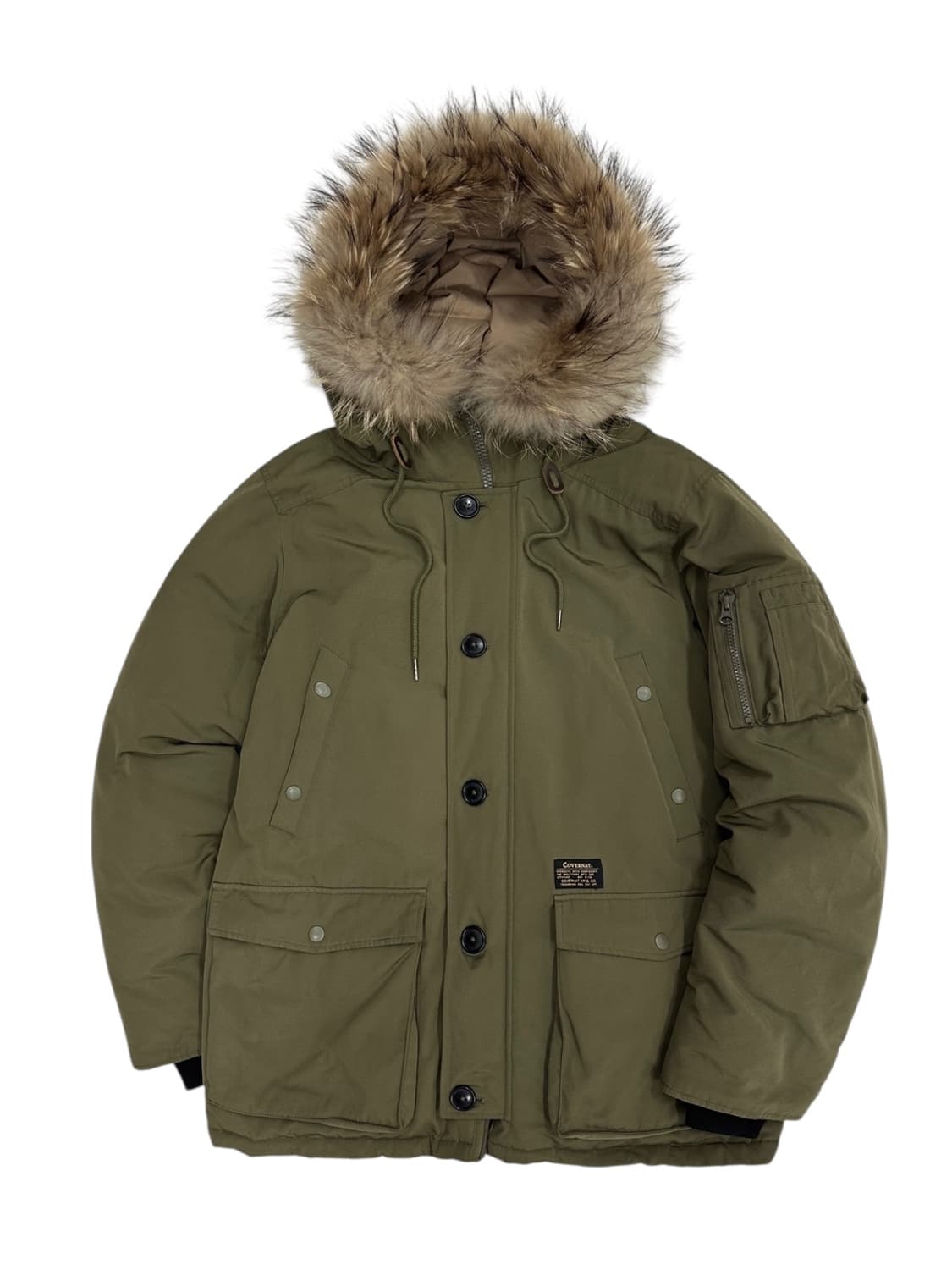 커버낫 구스다운 야상패딩 카키 (L) 상품이미지1