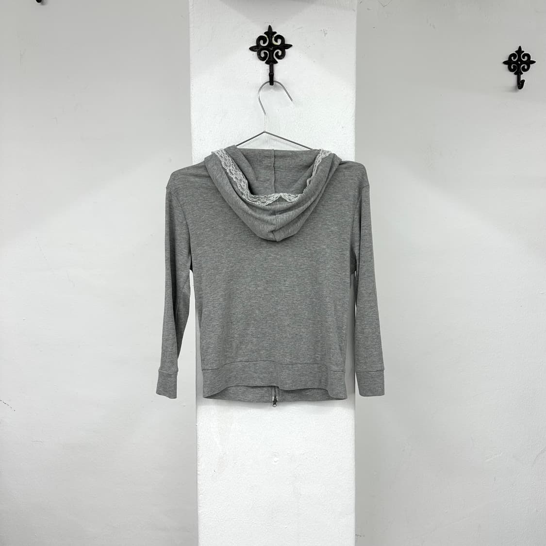 lace detail crop hood zip 상품이미지3