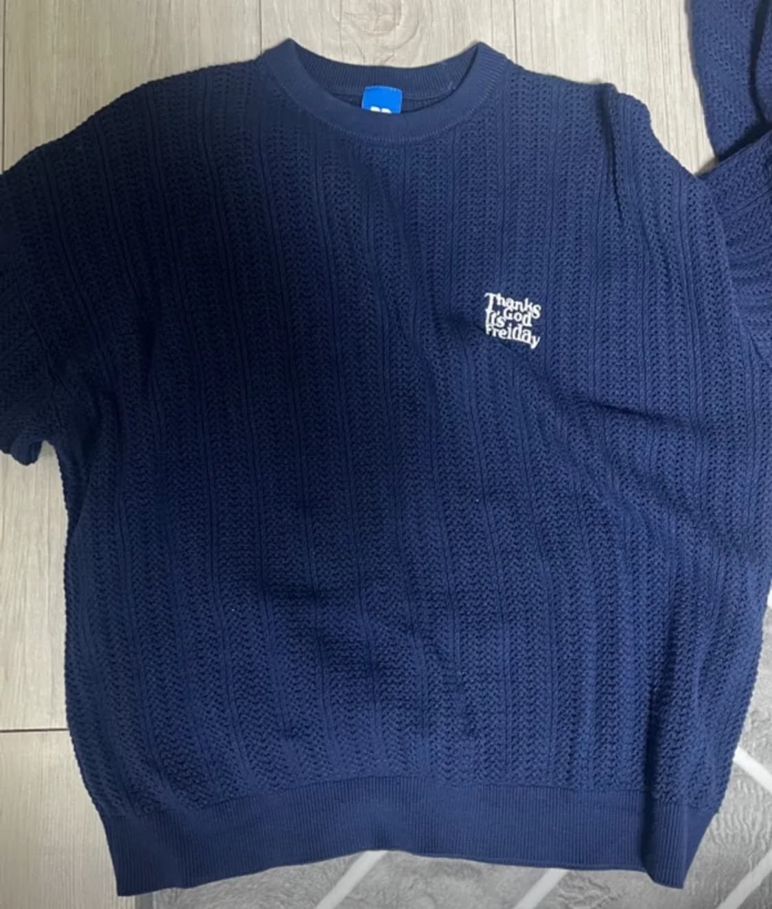 무신사 프라이 니트 코튼 블렌디드 에센셜 니트(NAVY) 상품이미지1