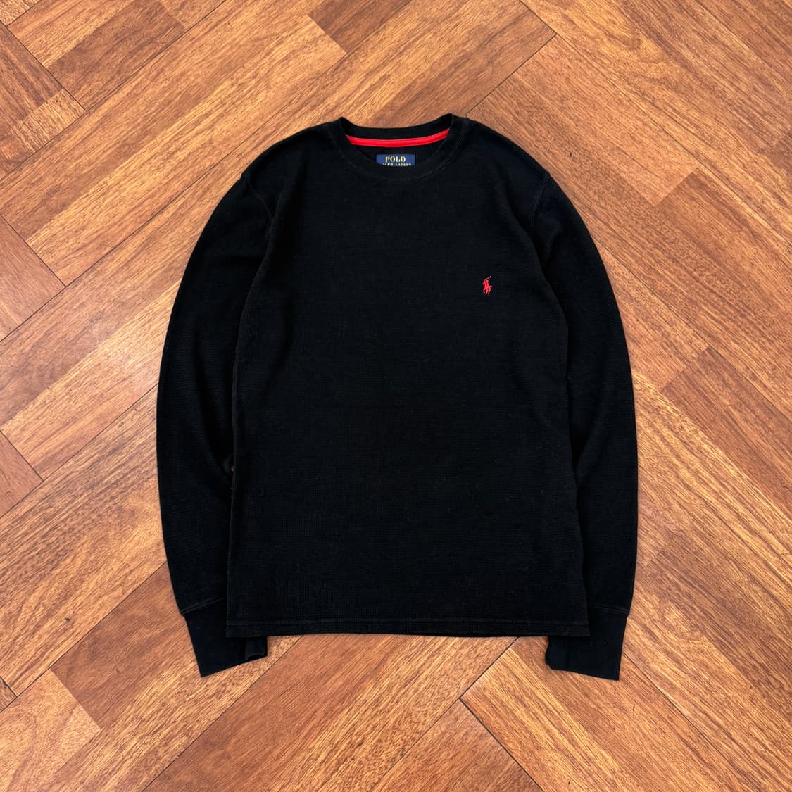 M(90) 폴로 랄프로렌 와플 라운드 긴팔 티셔츠  상품이미지1