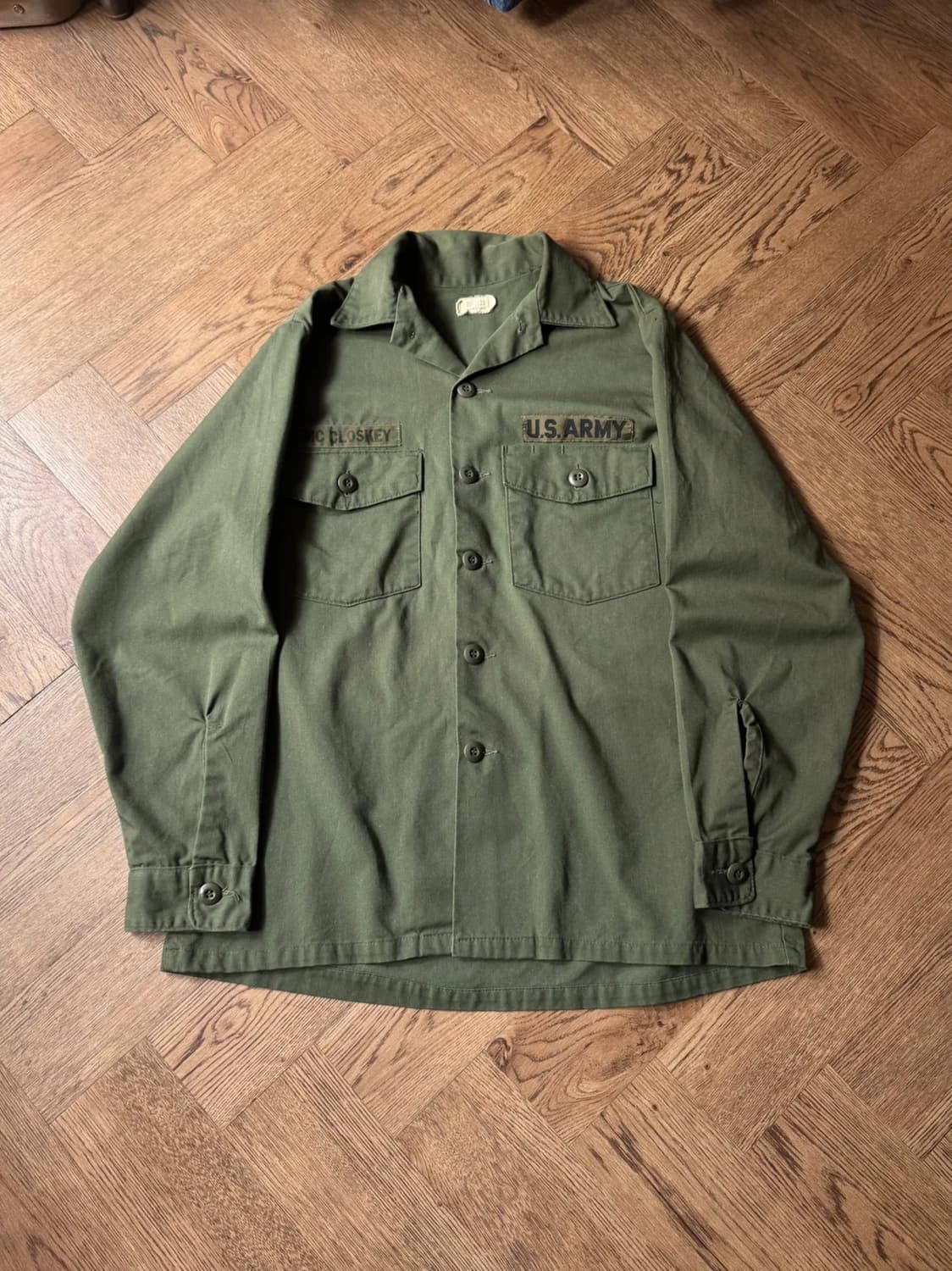 [M]80's 오리지널 U.S ARMY OG-507 밀리터리 셔츠 상품이미지1