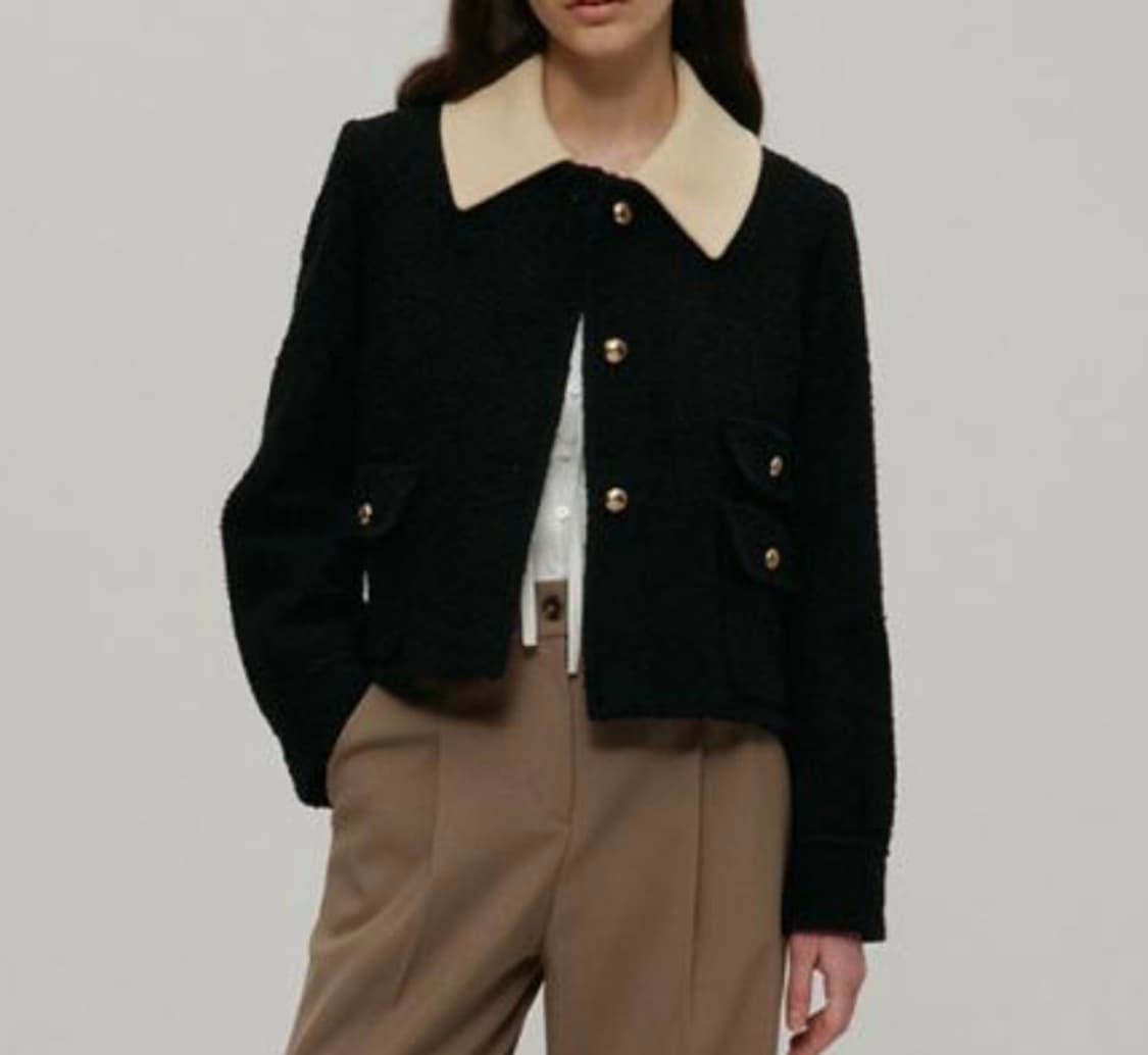 [새상품 택포] 앳코너 카라 탈부착 트위드 자켓 상품이미지2