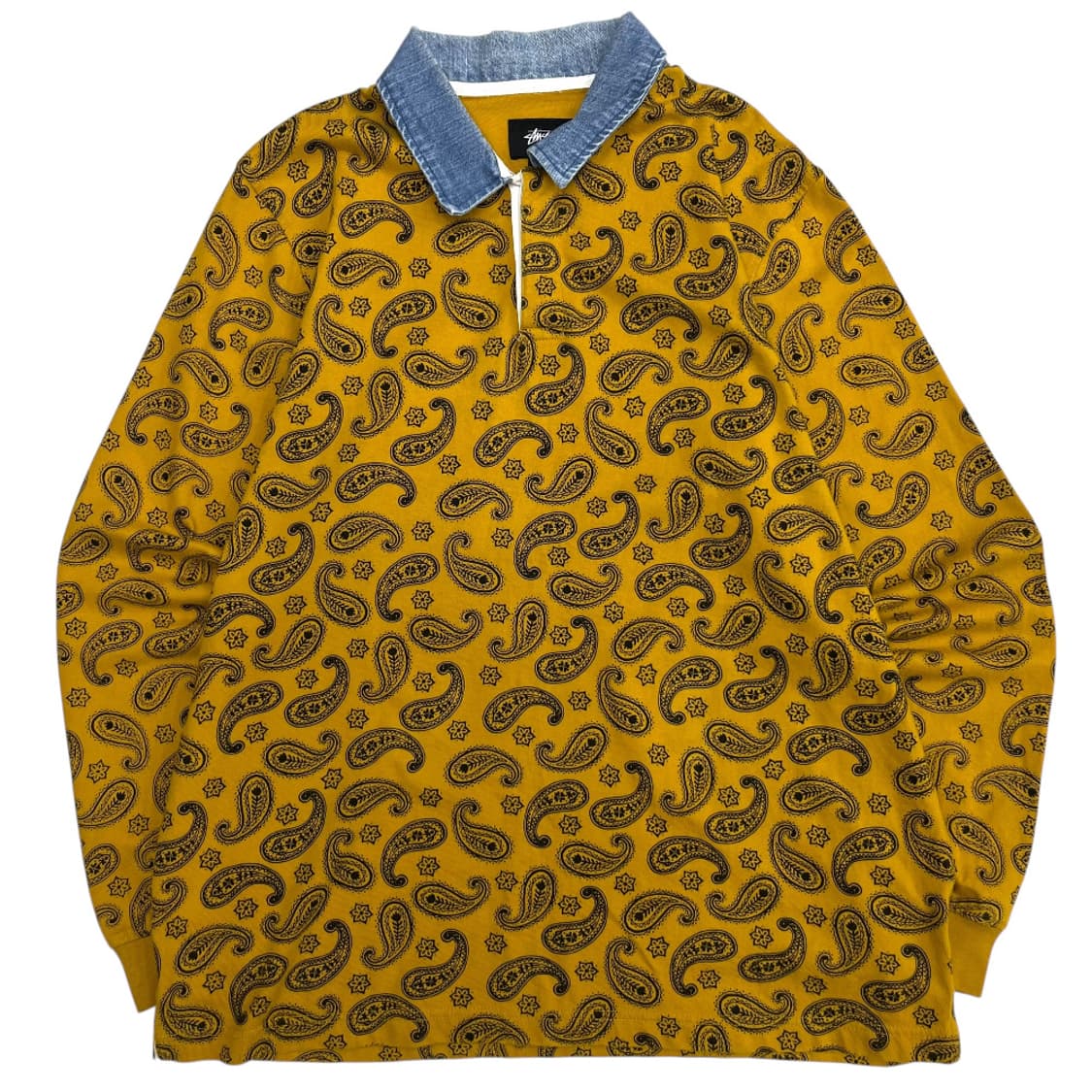 스투시 오리엔탈 프린팅 옐로우 데님 pk티 M 상품이미지2