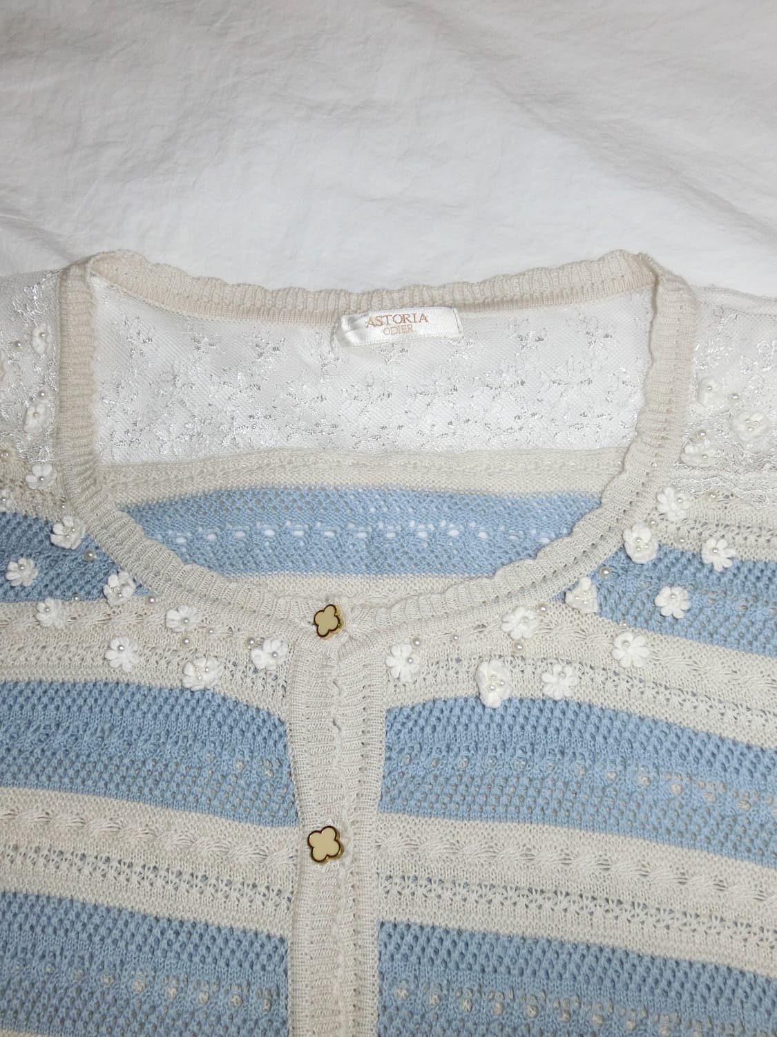 일본 빈티지 astoria odier 라떼갸루 페어리 베이비 블루 가디건 상품이미지5