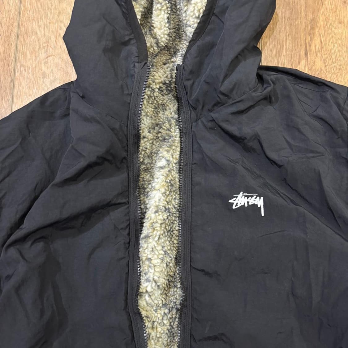 스투시 스네이크 패턴 플리스 자켓 베이지 상품이미지4