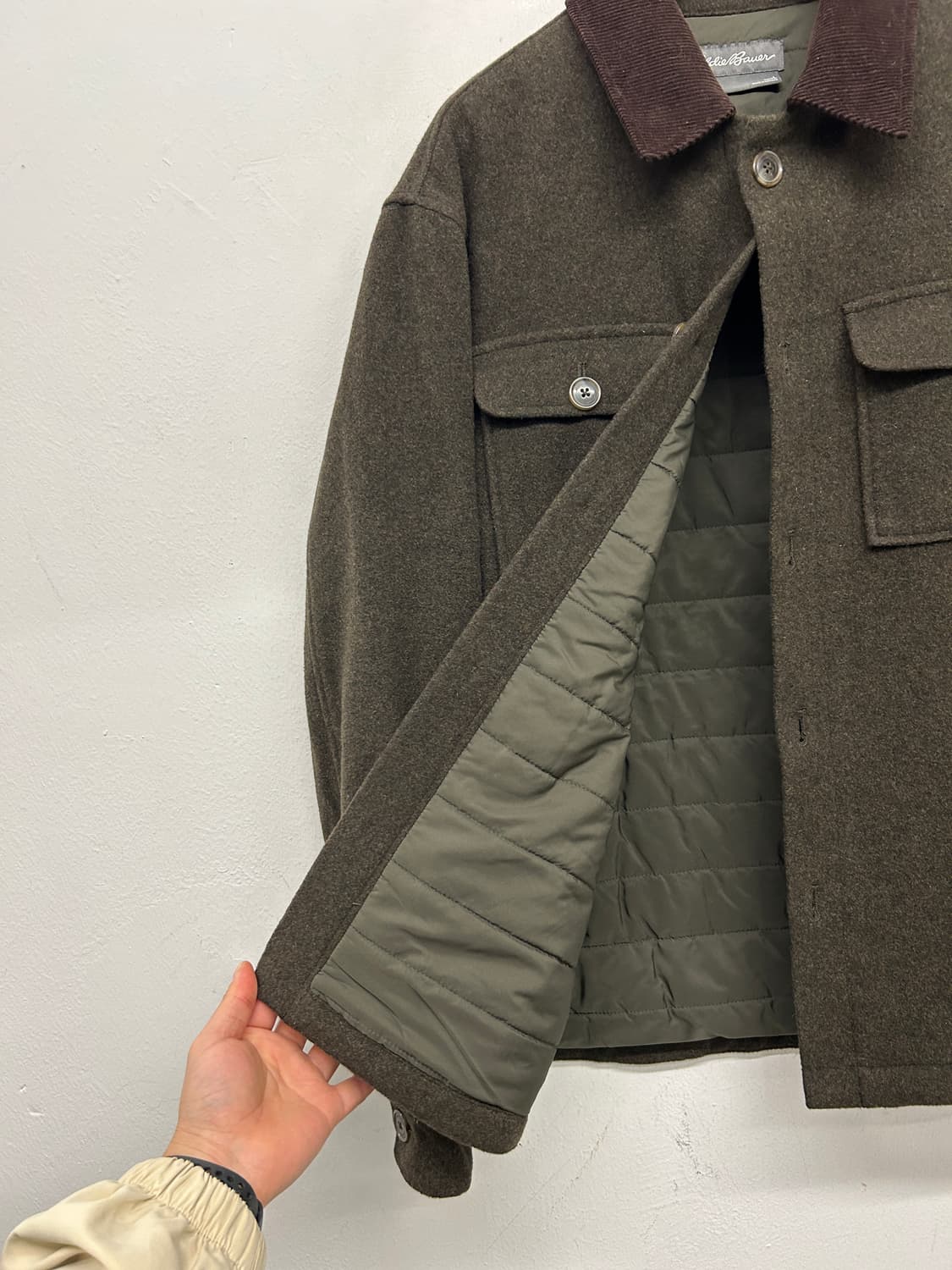 에디바우어 카키 울 자켓 상품이미지3