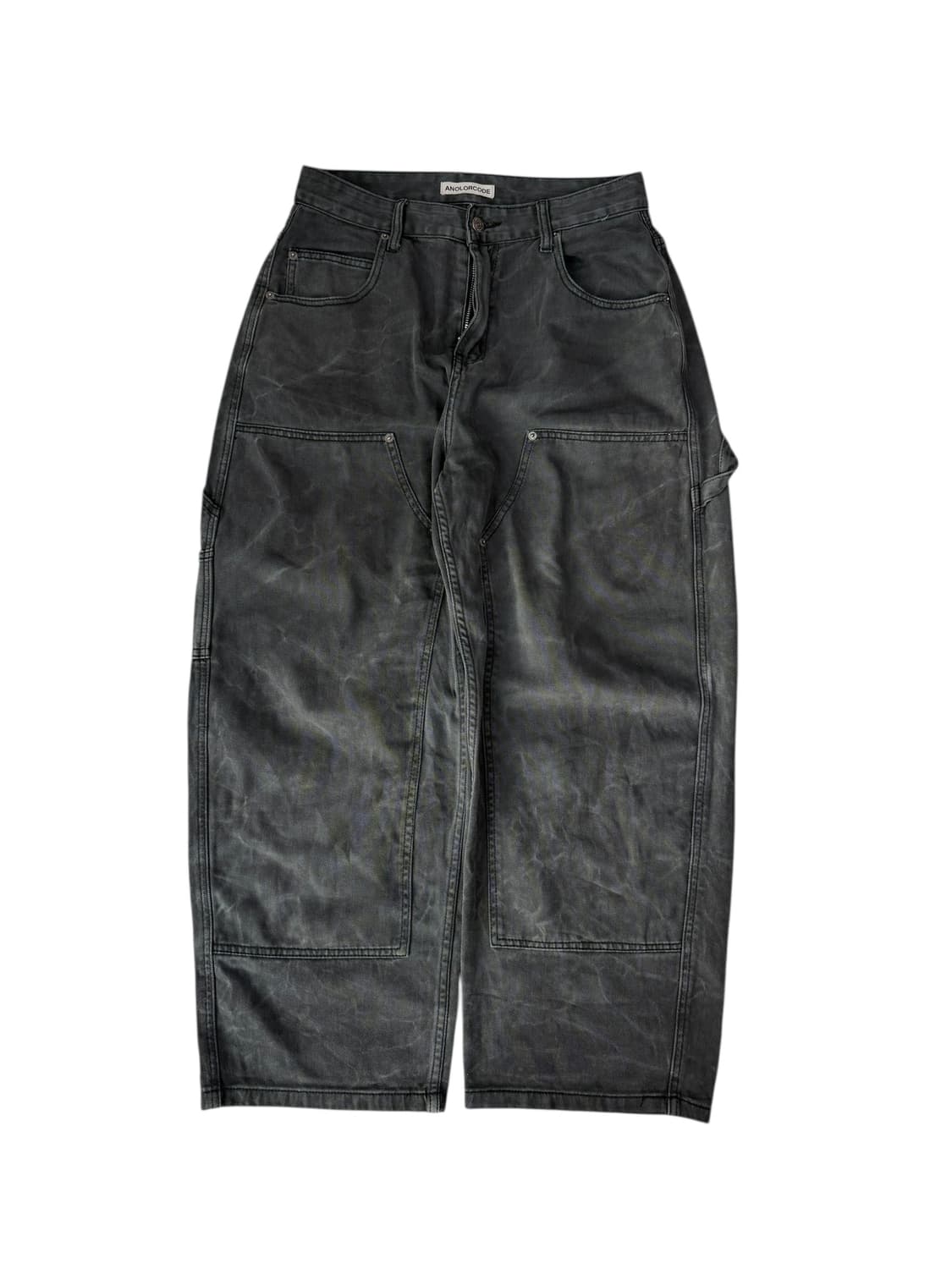 빈티지 흑청 더블니 팬츠 상품이미지5