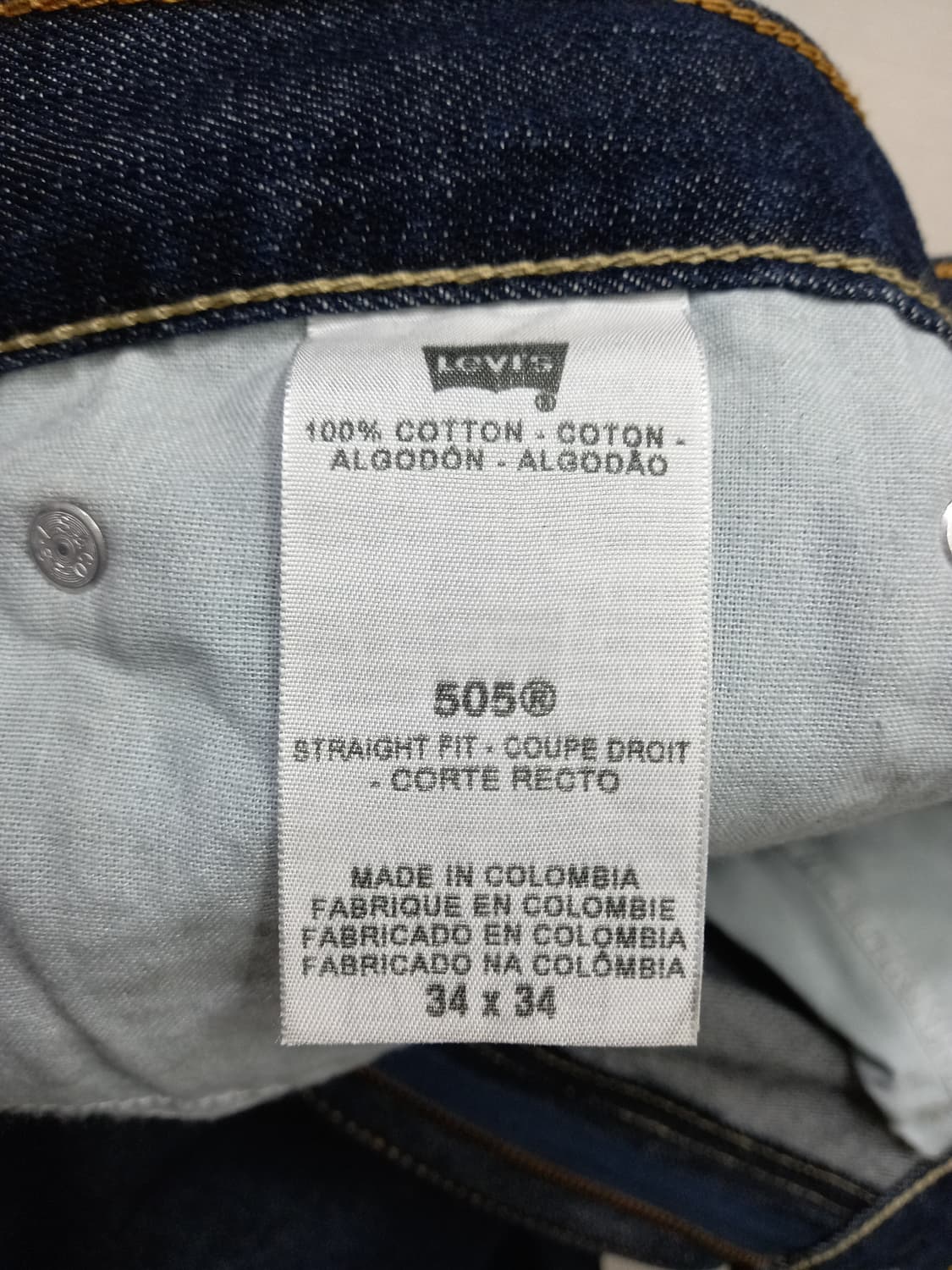 34 리바이스505 Colombia 일자진 진청 34-558 상품이미지9