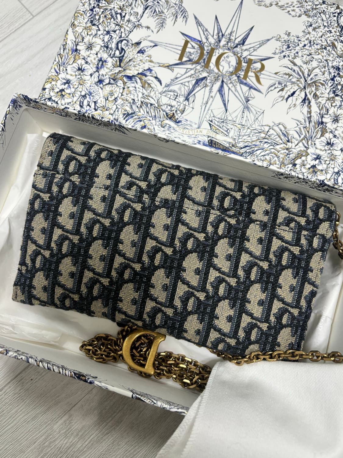 디올 오블리크 새들 체인 지갑 크로스백 상품이미지4