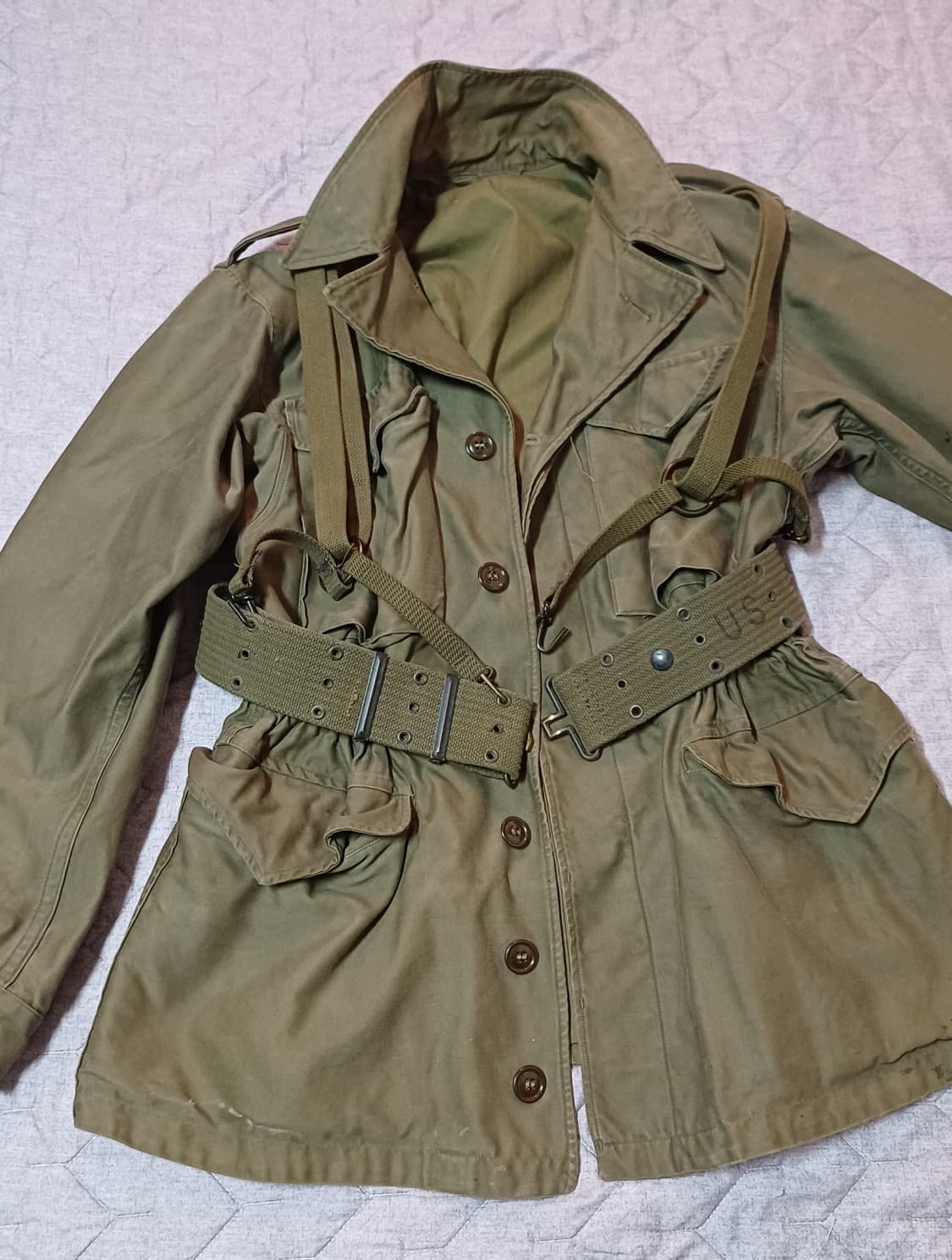 오리지널 미군 이차대전 M-43 필드재킷 야전상의, 벨트, 서스펜더 상품이미지1
